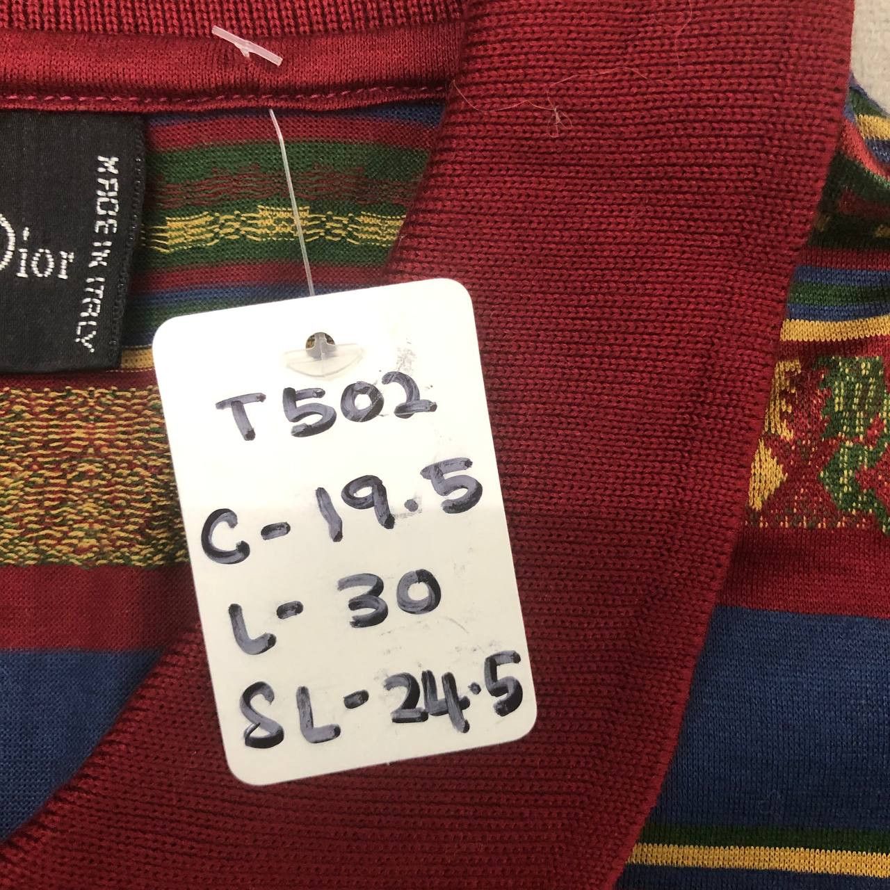 Christian Dior Monsieur T502 VTG CHRISTIAN DIOR MONSIEUR STRIPPED POLO SHIRTS Size US M / EU 48-50 / 2 - 8 Thumbnail
