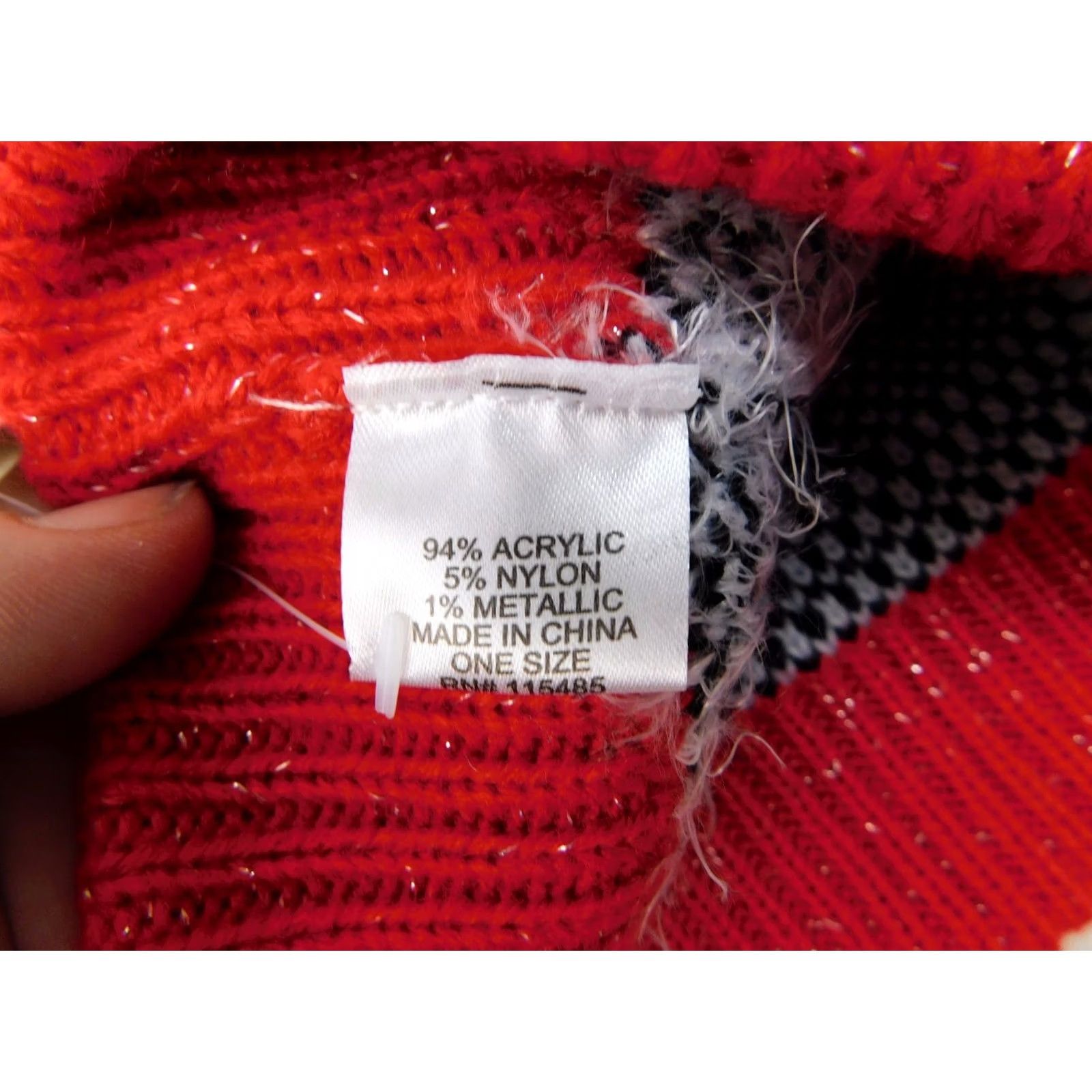 Vintage Collection XIIX Beanie Knit Christmas Hat Adults Womens One Size Gray Red Metallic Penguin Collection XIIX Holiday Winter Beanie Womens Size ONE SIZE - 6 Thumbnail
