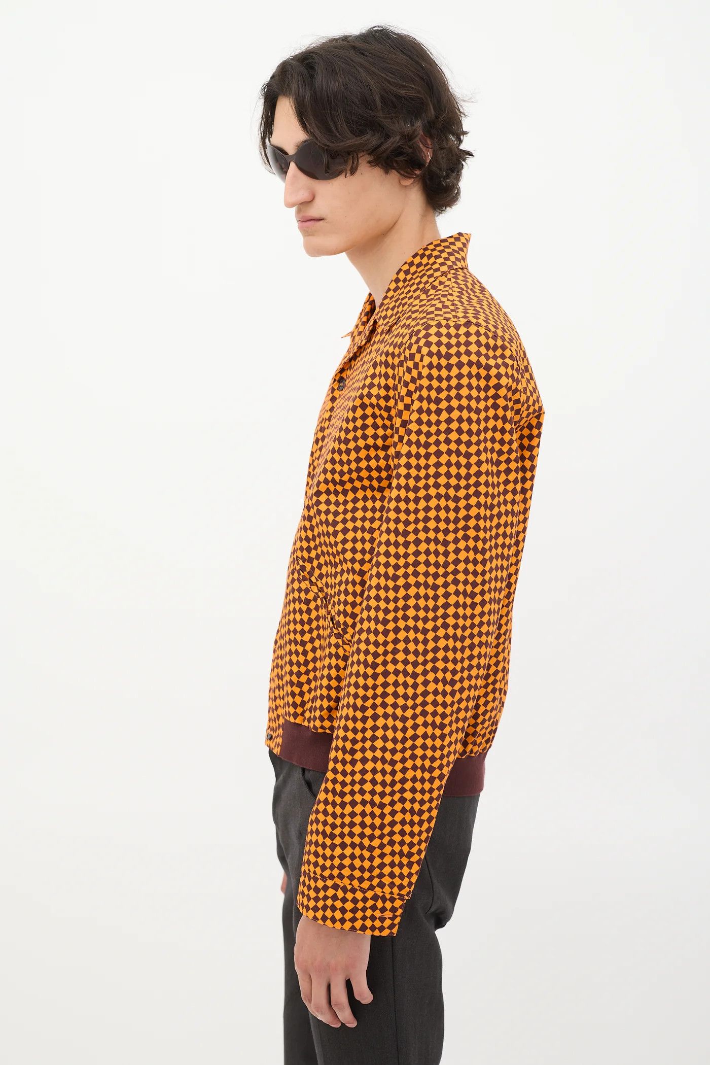 Marni o1y0225 Patterned Shirt in Dark Brown/Yellow Size US M / EU 48-50 / 2 - 3 Thumbnail
