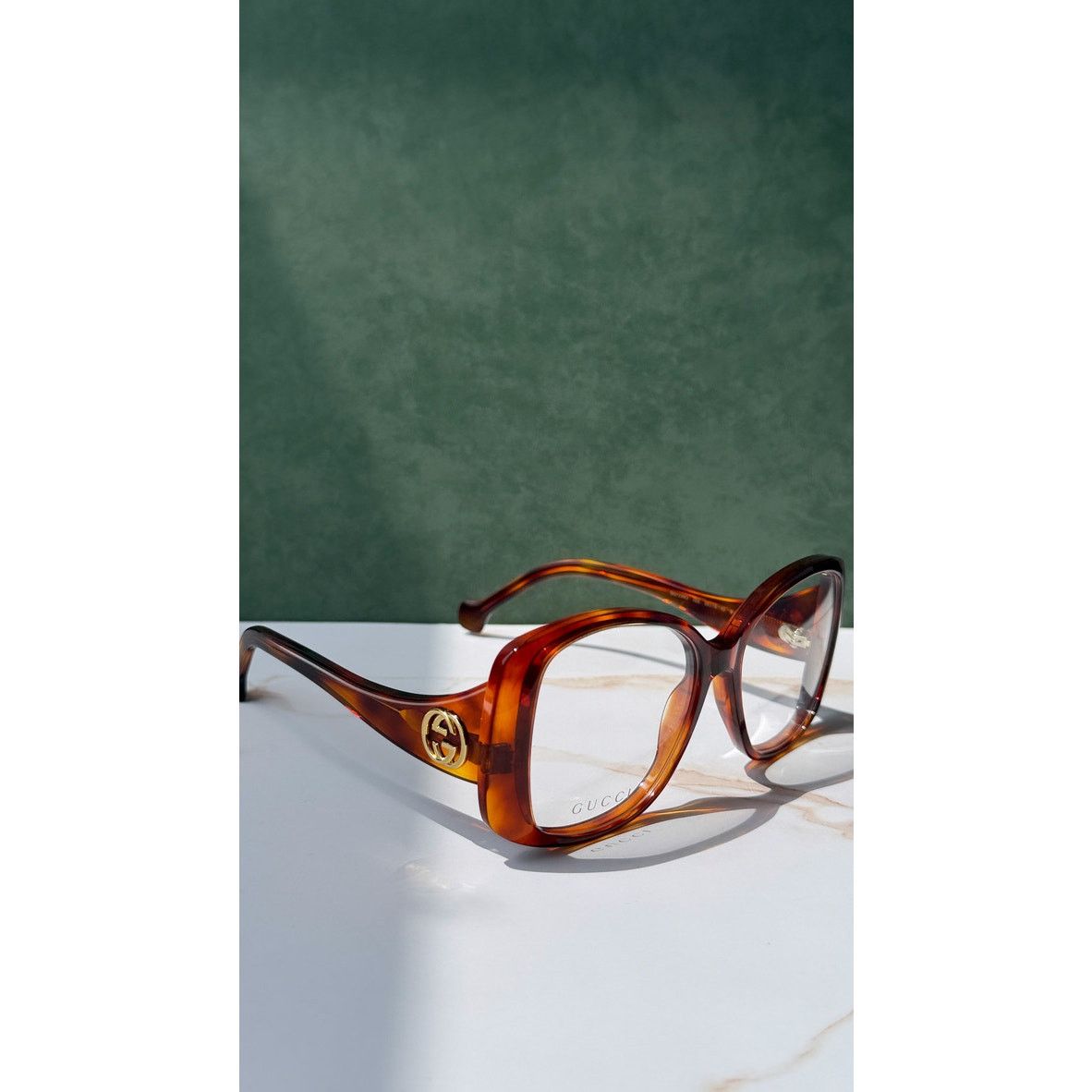 Gucci NEW Gucci GG1226O Butterfly Eyeglasses Frames Havana Brown Size ONE SIZE - 6 Thumbnail