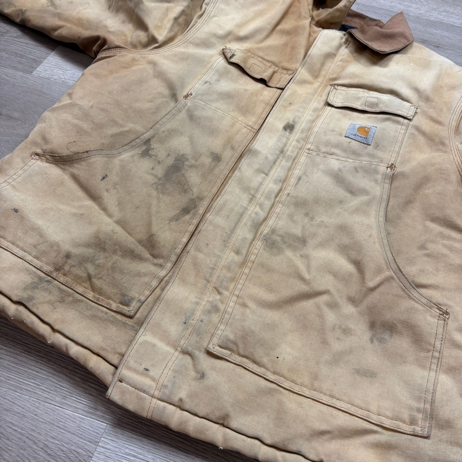 Carhartt × Vintage VTG Carhartt C03 BRN Quilt Lined Duck Canvas Chore Jacket 48 Size US XL / EU 56 / 4 - 12 Thumbnail