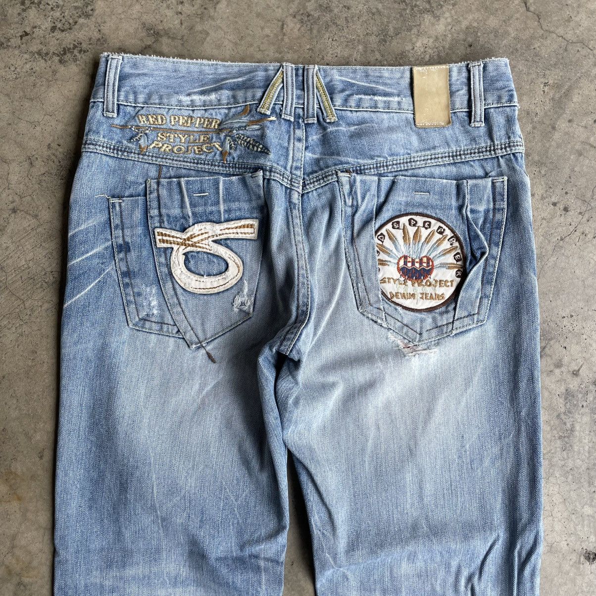 Japanese Brand 🔥🇯🇵Red Pepper Stoned Washed Ripped Distress Denim Jeans Size US 34 / EU 50 - 5 Thumbnail
