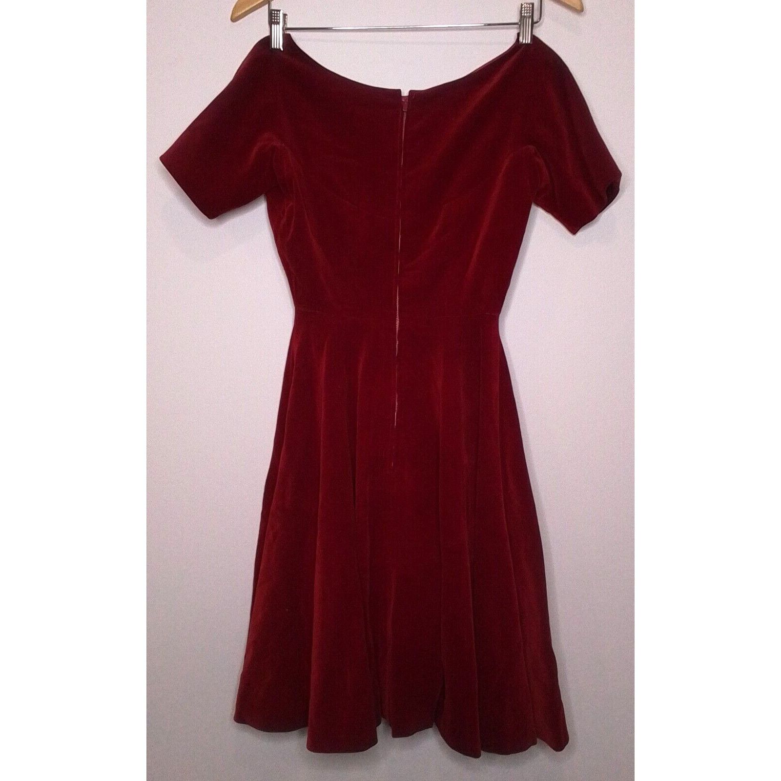 Other Anne Fogarty Vintage Dress Women's Red Velvet Size S / US 4 / IT 40 - 3 Thumbnail
