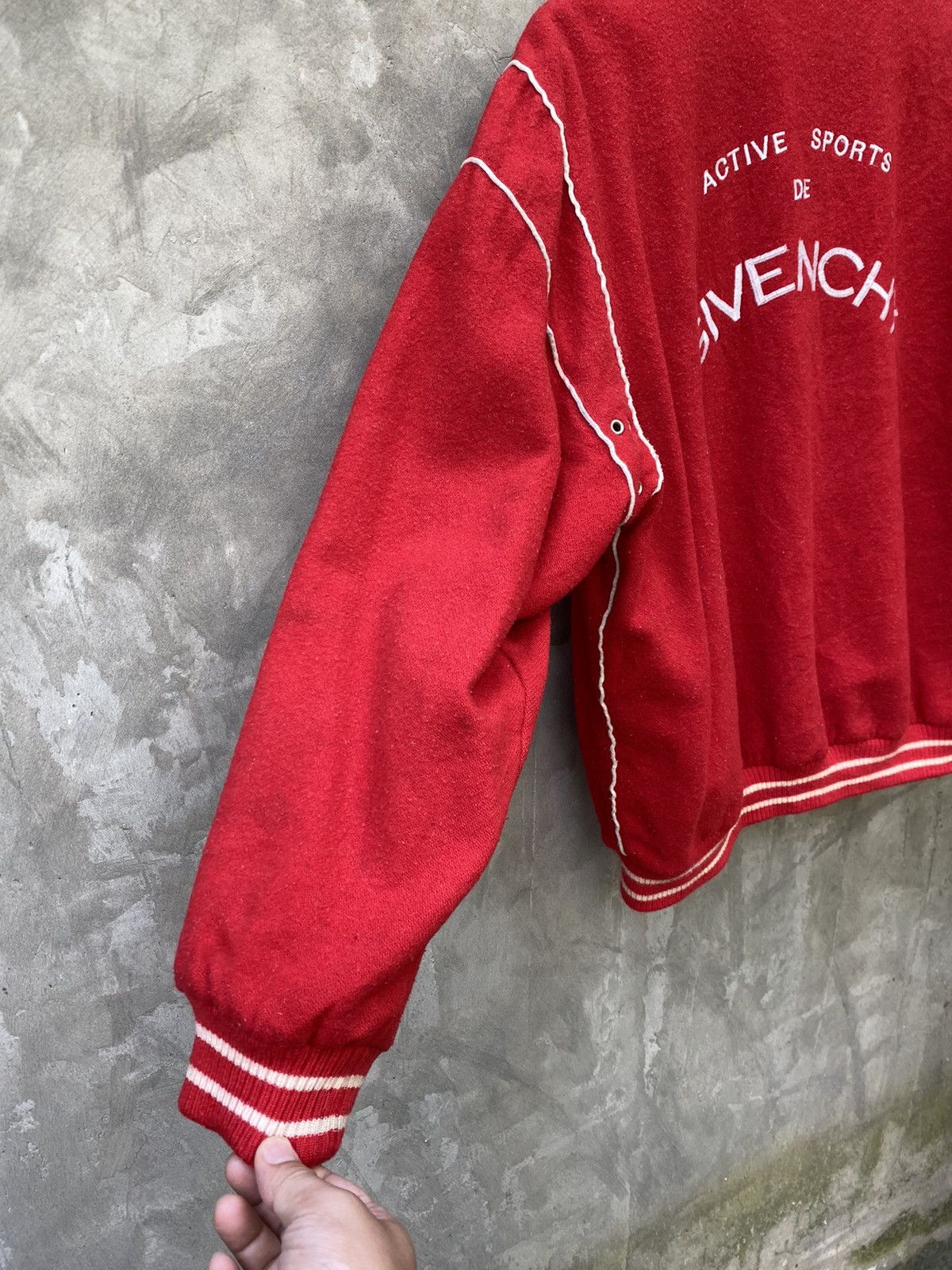 Givenchy Vintage Givenchy Wool Varsity Jacket Distressed Size US L / EU 52-54 / 3 - 12 Thumbnail