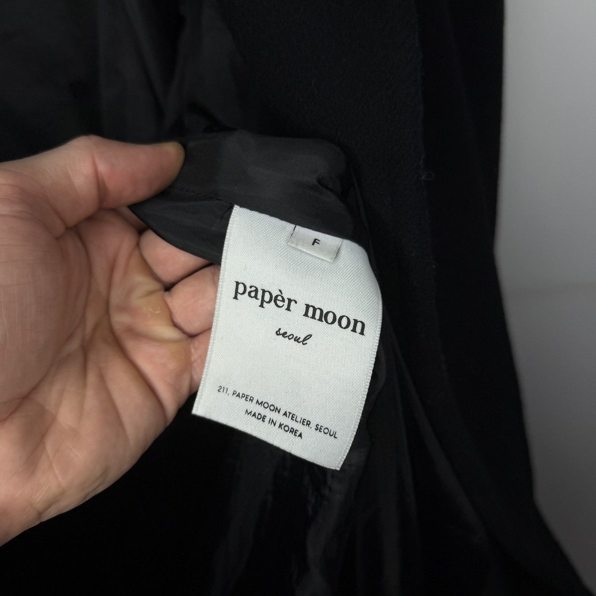 Japanese Brand Paper Moon Made in Korea Oversized Heavy Black Wool Coat Size US M / EU 48-50 / 2 - 12 Thumbnail