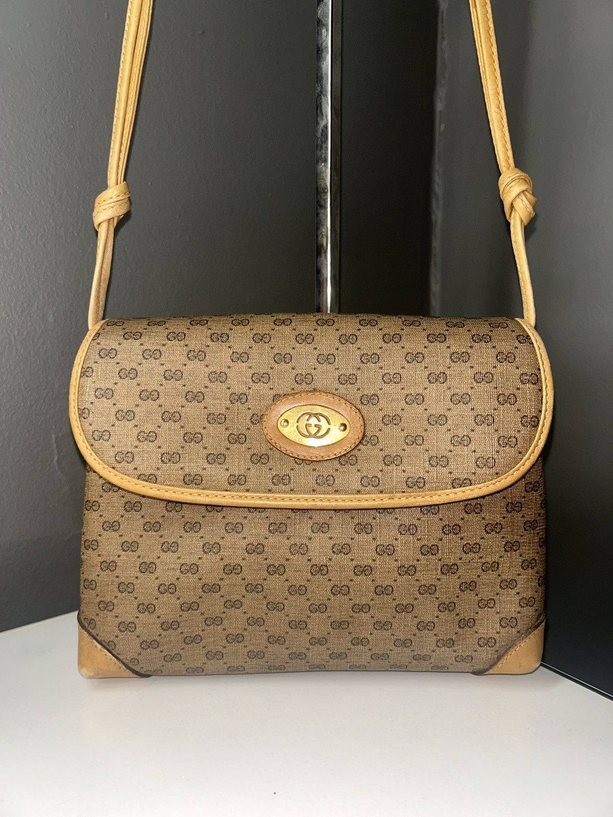 Gucci Vintage 80s Gucci Micro GG Crossbody Bag Size ONE SIZE - 1 Thumbnail