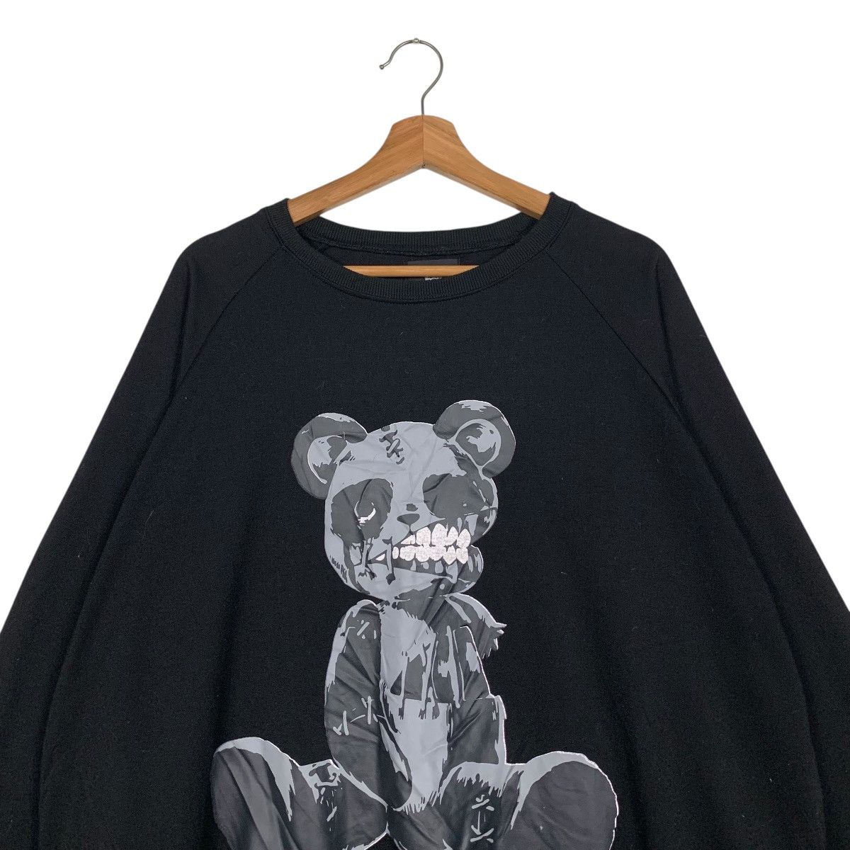 Japanese Brand Distressed Dark Teddy Bear Graphics Sweatshirt #3571-C163 Size US XL / EU 56 / 4 - 2 Thumbnail
