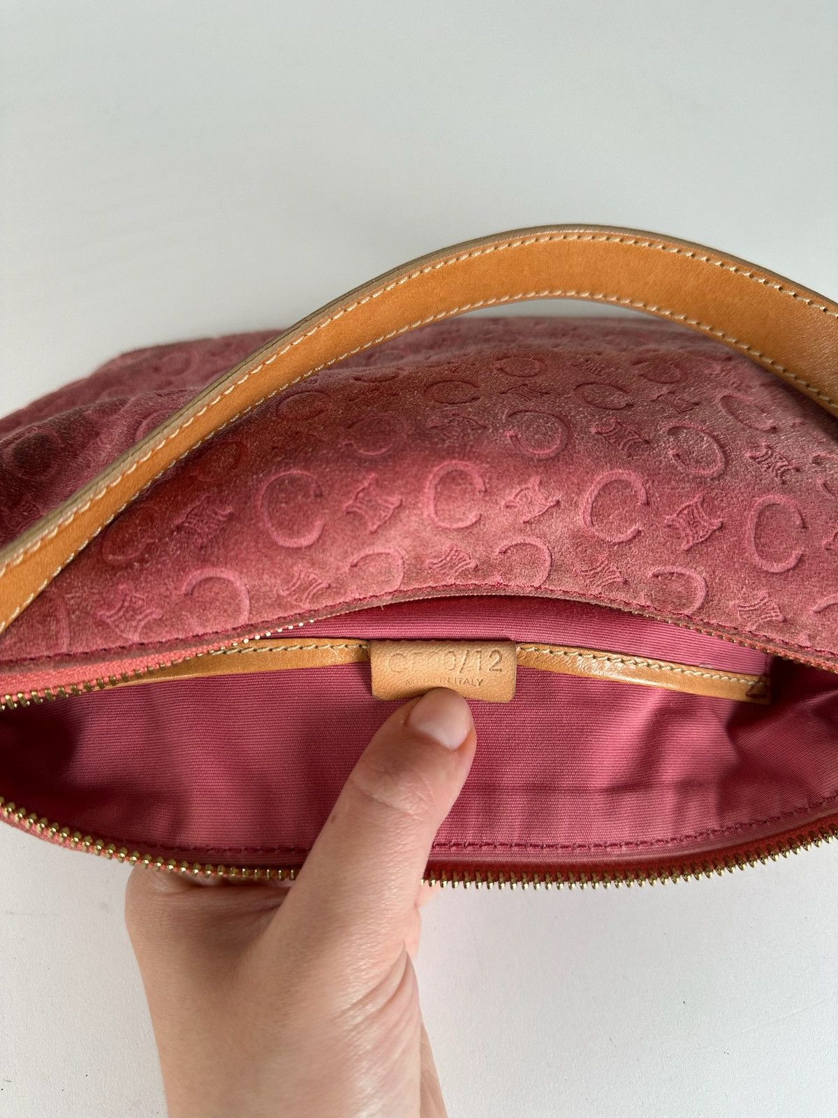 Celine Vintage Celine Paris Velour Leather Monogram Bag Orange Size ONE SIZE - 12 Thumbnail