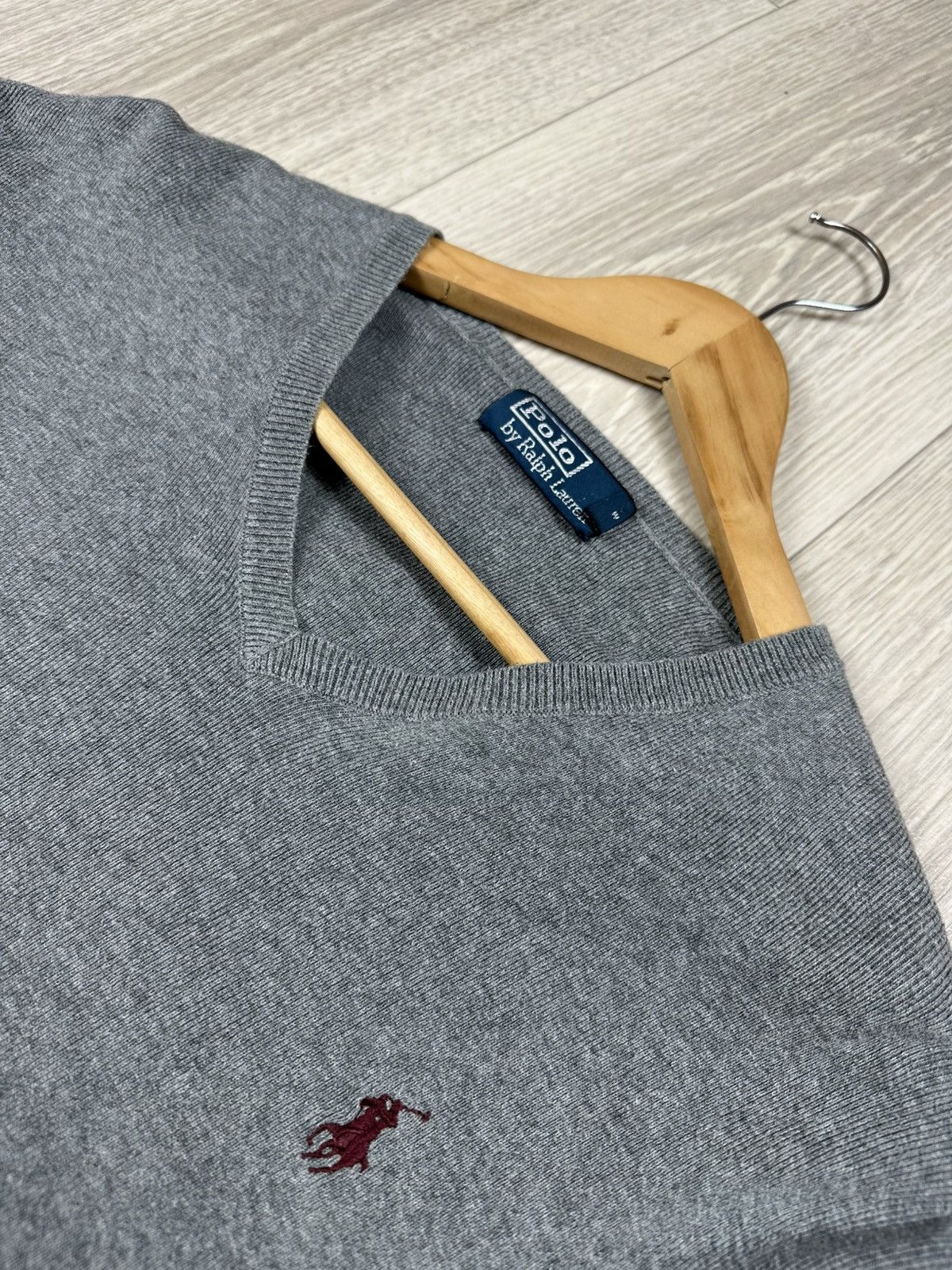 Polo Ralph Lauren Vintage POLO RALPH LAUREN Grey Sweater V-Neck Size L Size US M / EU 48-50 / 2 - 5 Thumbnail