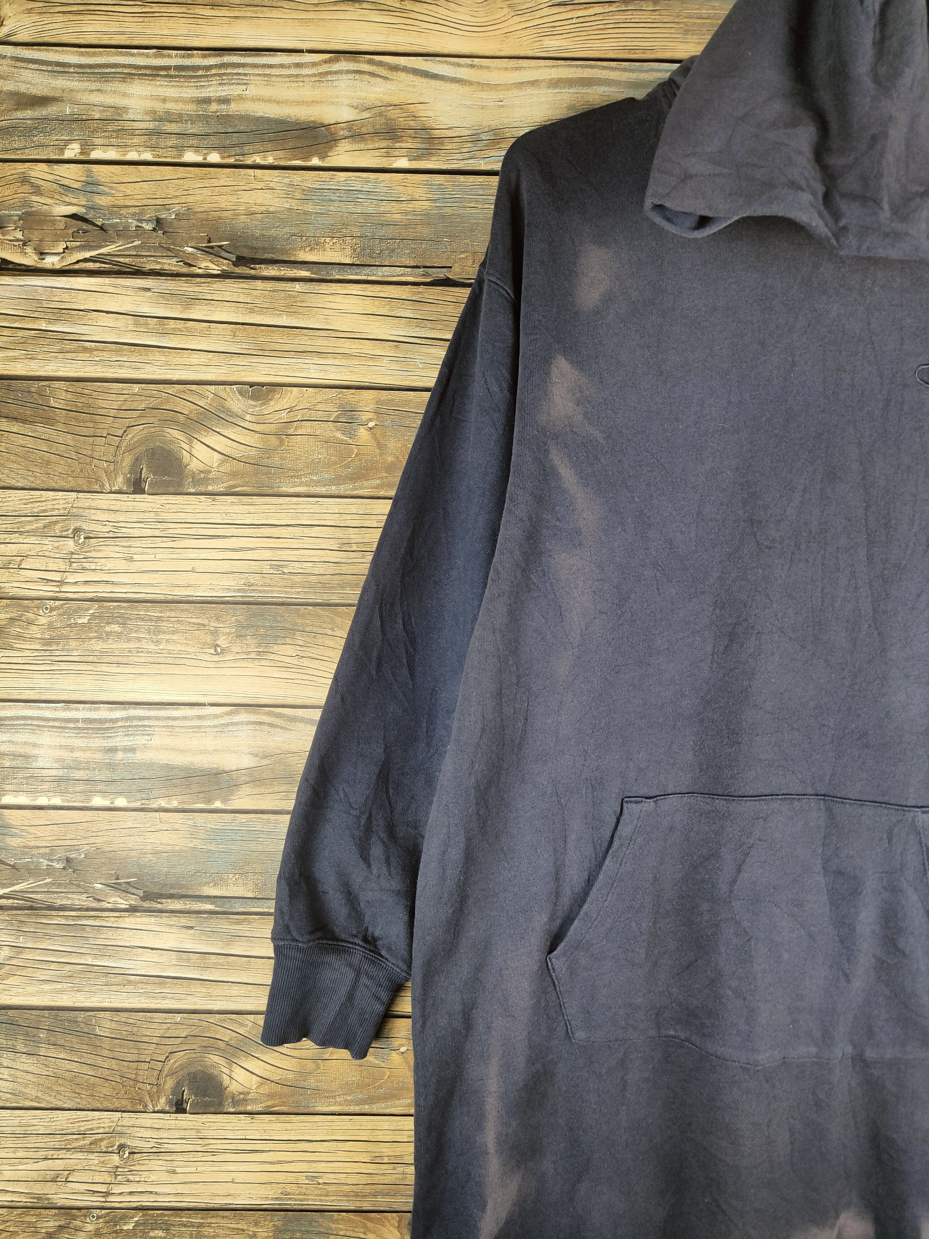 Champion 🔥RARE Champion-Bay Flow Navy Faded Hoodie Long Sweatshirts Size L / US 10 / IT 46 - 3 Thumbnail
