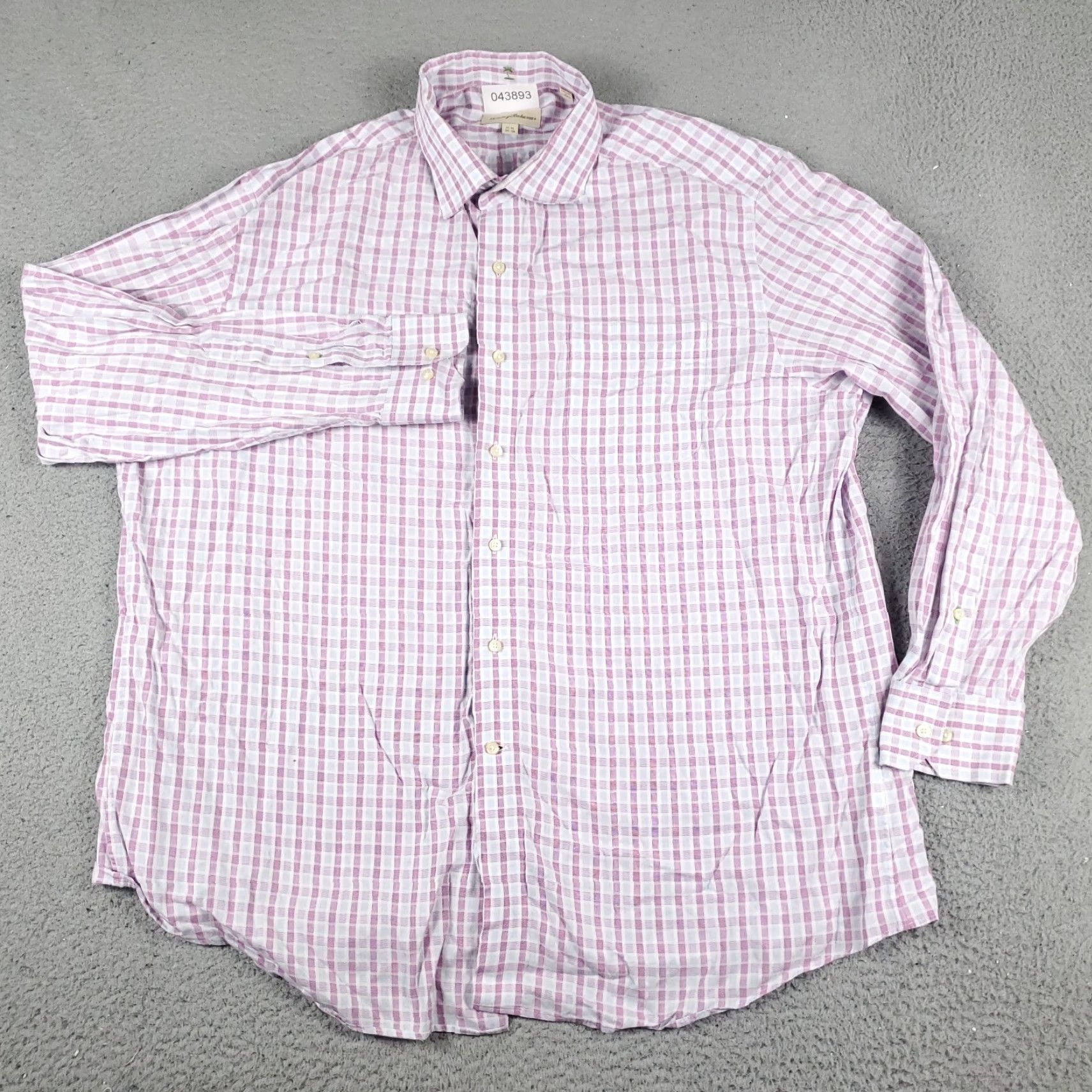 Tommy Bahama Tommy Bahama Shirt Mens 17.5 Purple Plaid Dress Button Up Long Sleeve Size 46R - 2 Thumbnail