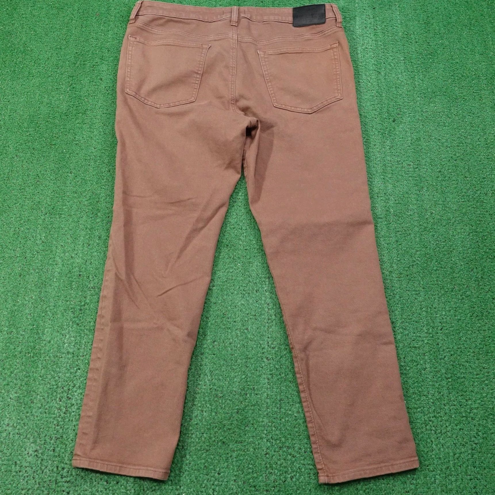 Express Express Jeans Mens Slim Straight 36x30 Brown Stretch Denim Pants Size US 36 / EU 52 - 4 Thumbnail