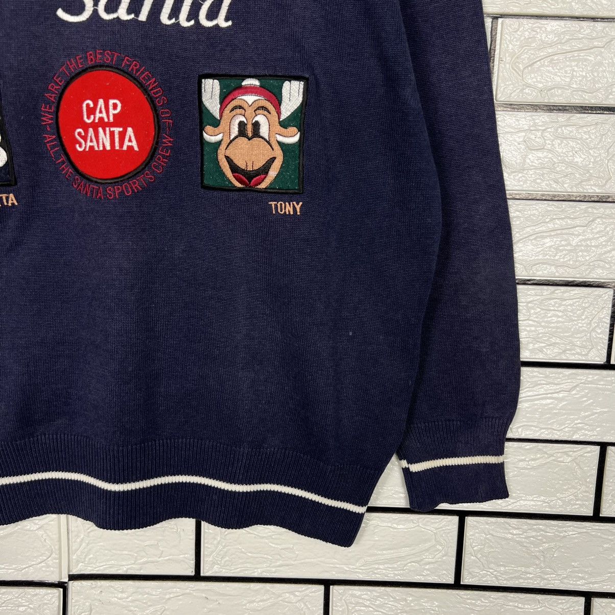 Vintage CAP SANTA Embroidery Big Logo Sweatshirt #3973-C181