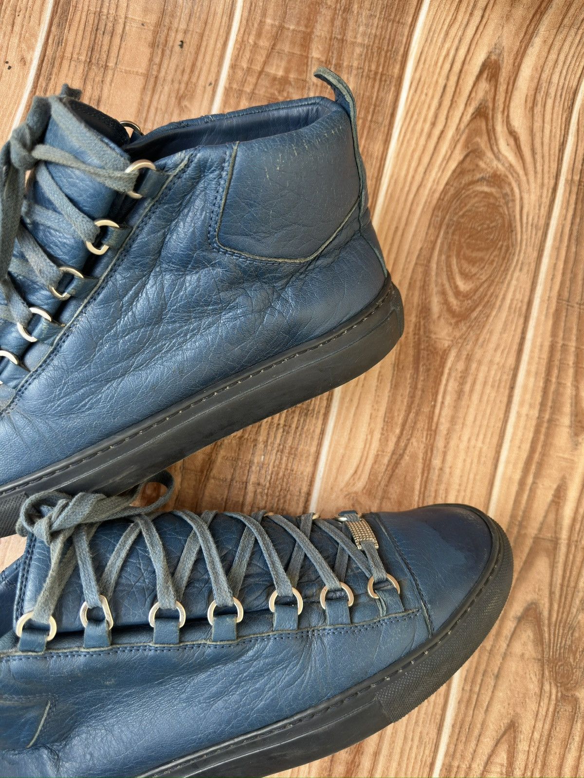 Balenciaga Balenciaga Arena Blue Leather Higtop Vintage Sneaks Size US 8 / EU 41 - 13 Thumbnail