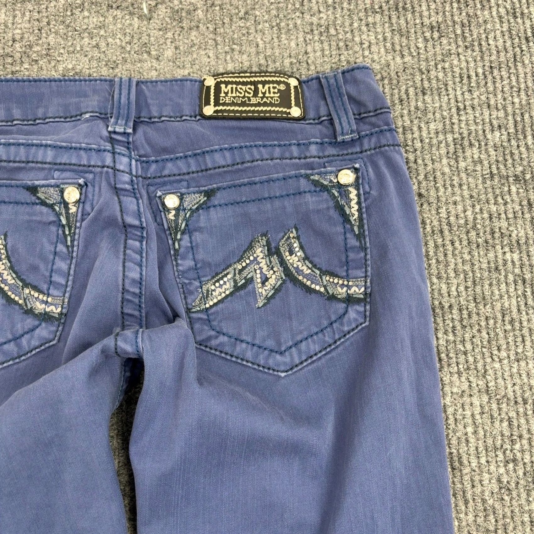Miss Me Miss Me Jeans Womens 30 Cobalt Blue Embellished Pockets 5-Pocket Design Skinny Jeans Rock Western Womens Size 30" / US 8 / IT 44 - 5 Thumbnail