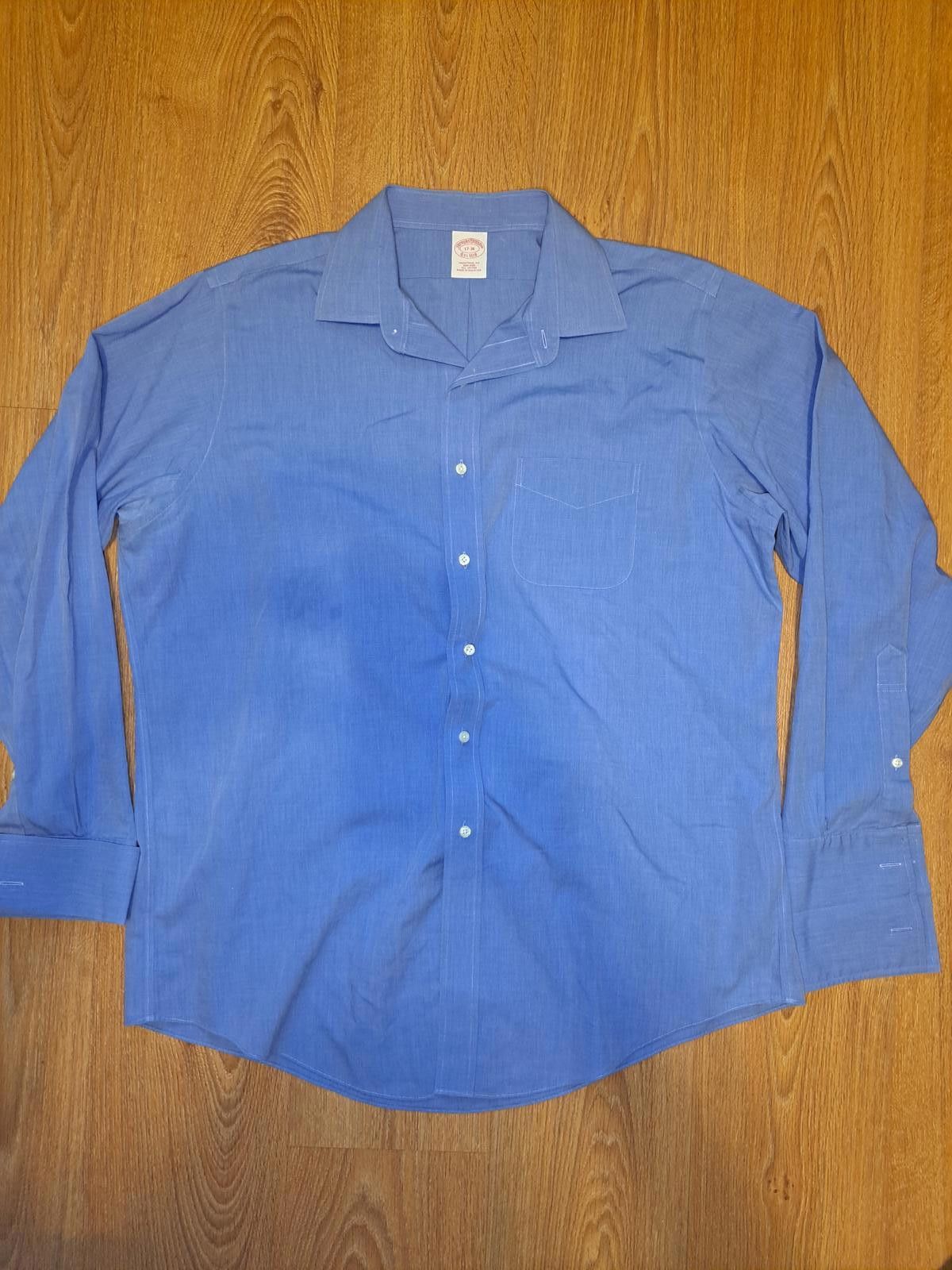 Brooks Brothers Brooks Brothers Dress Shirt 17-36 XL Blue Cotton Non Iron Size 44R - 1 Thumbnail