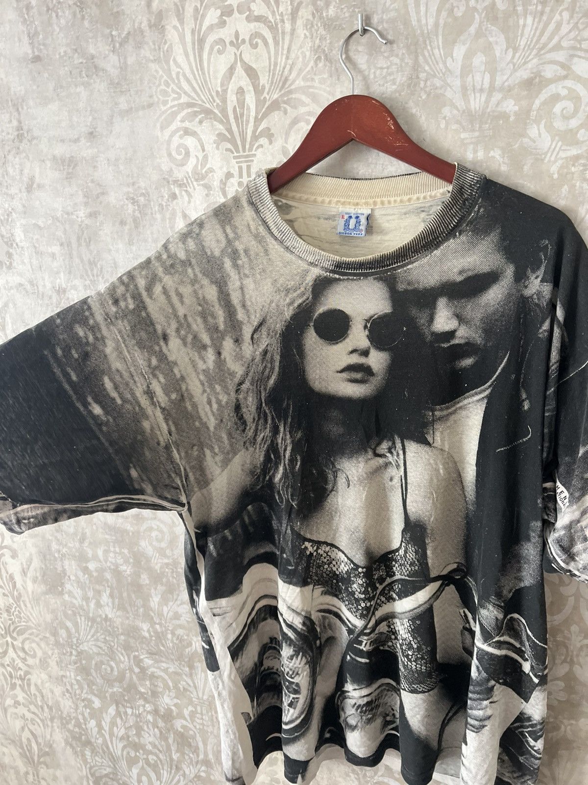 Vintage Vintage 90s All Over Print Biker Tee Graphic Harley Style Size US XL / EU 56 / 4 - 4 Thumbnail