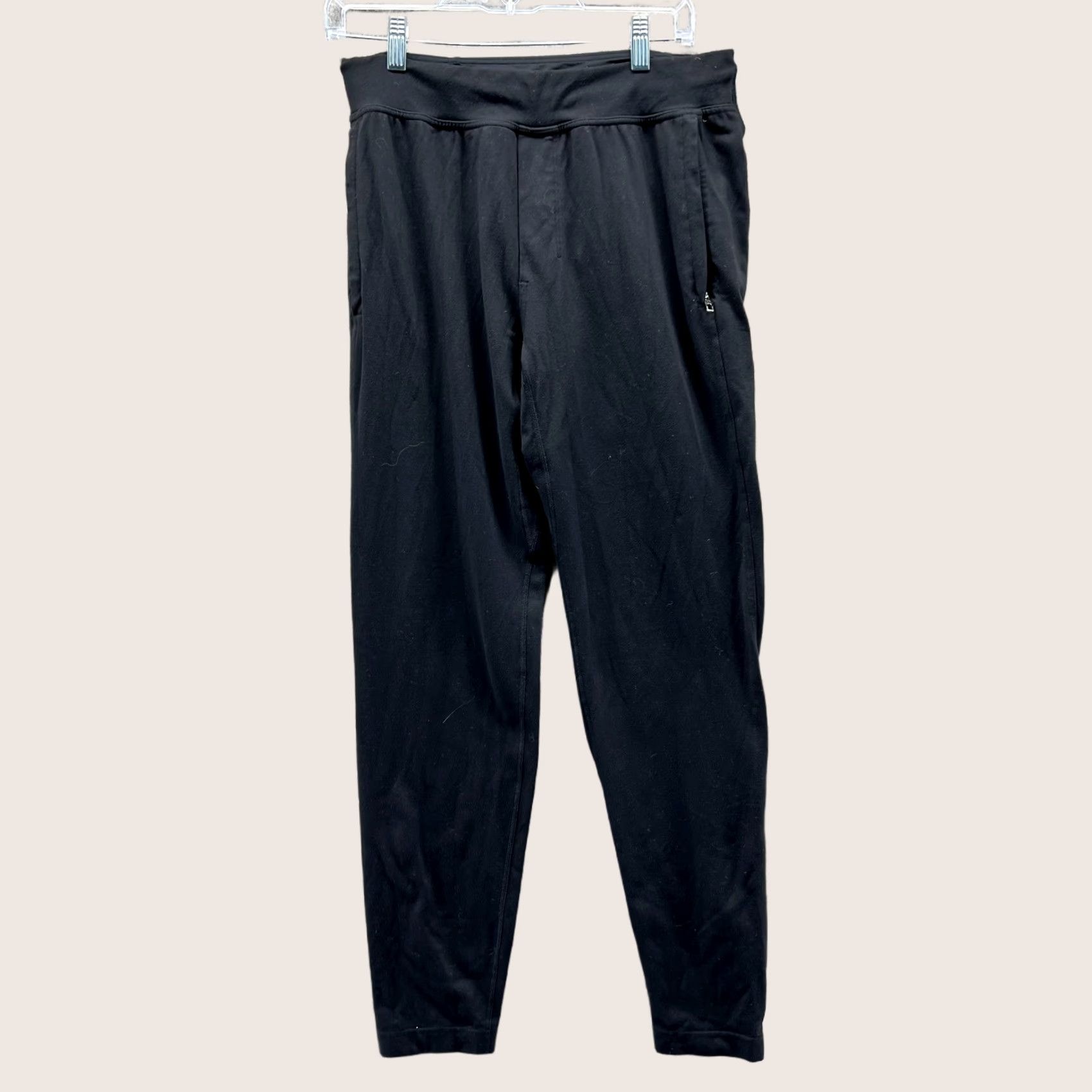 Lululemon Lululemon Pants Womens Medium Black Stretch Tapered Jogger Drawstring Ankle Zip Pockets Size 32" / US 10 / IT 46 - 1 Thumbnail