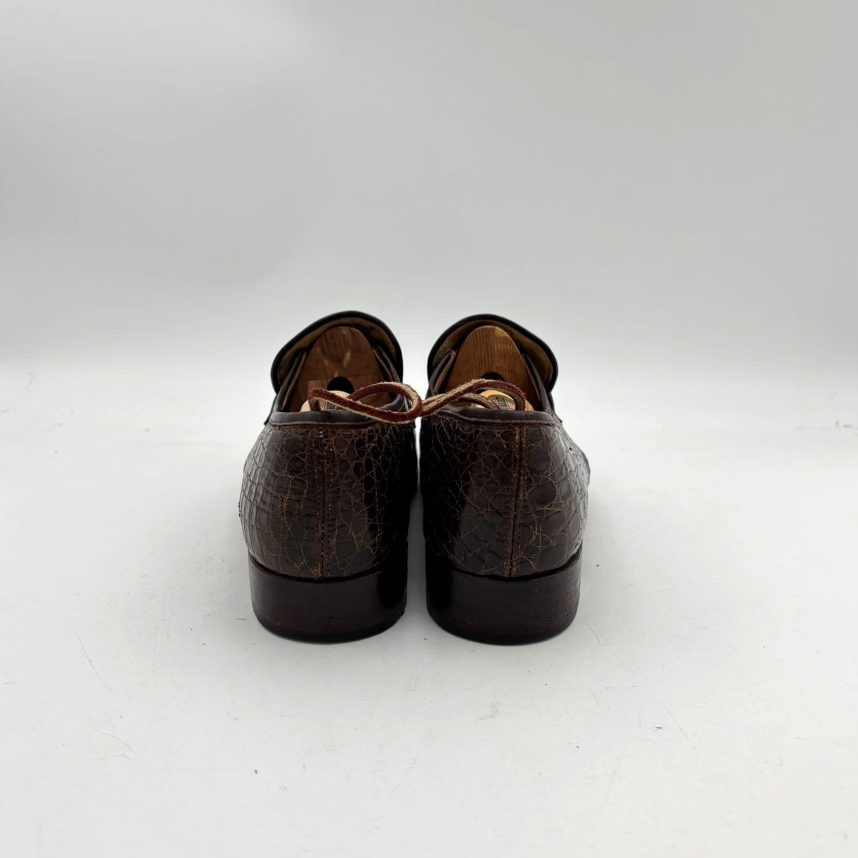 Vintage VINTAGE Mayer Loafers Men's 8D Crocodile Tassel Brown Size US 8 / EU 41 - 4 Thumbnail