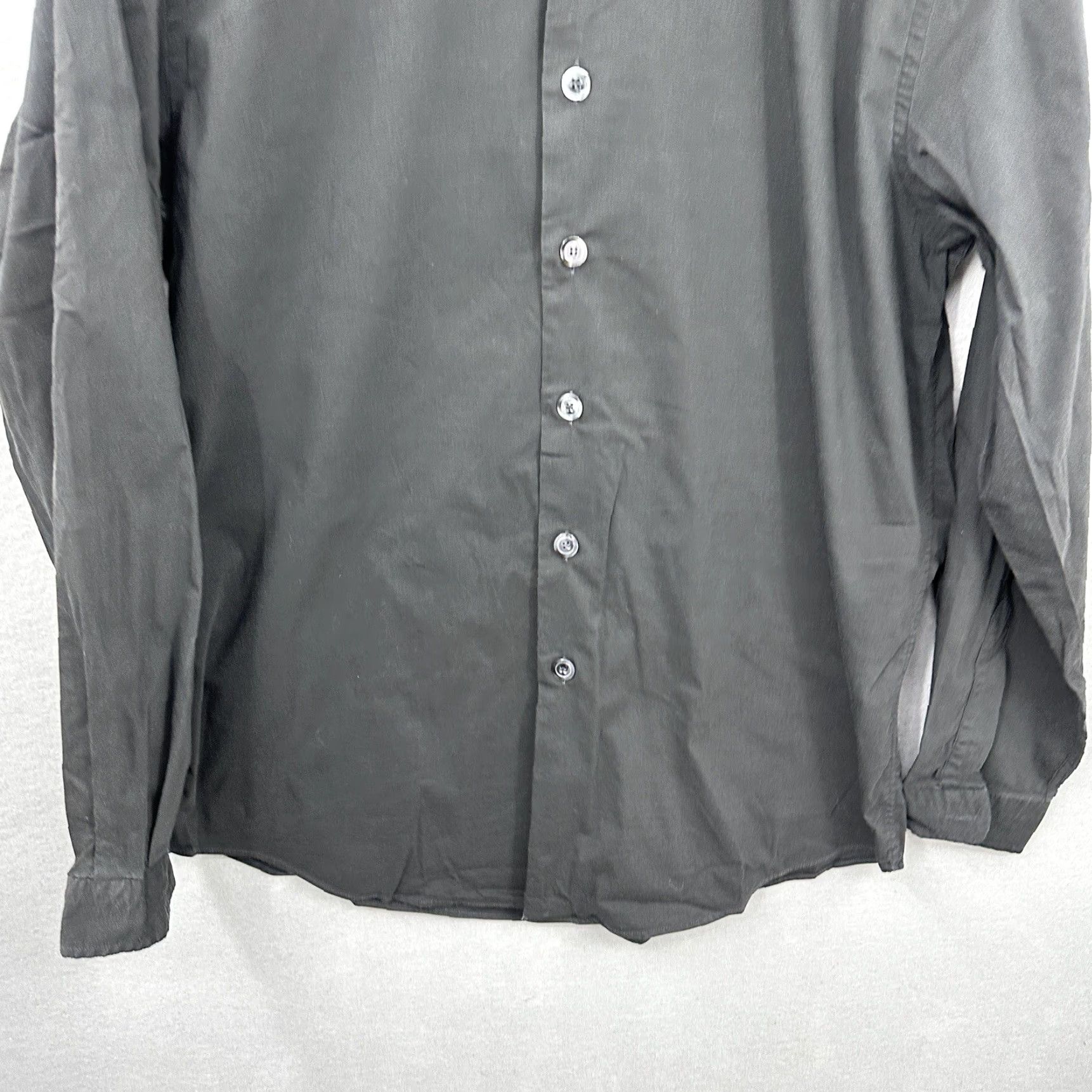 Harrods Harrods Men's Dress Shirt Large Black Retro Preppy Cotton Long Sleeve Business Casual Formal Size 42R - 3 Thumbnail
