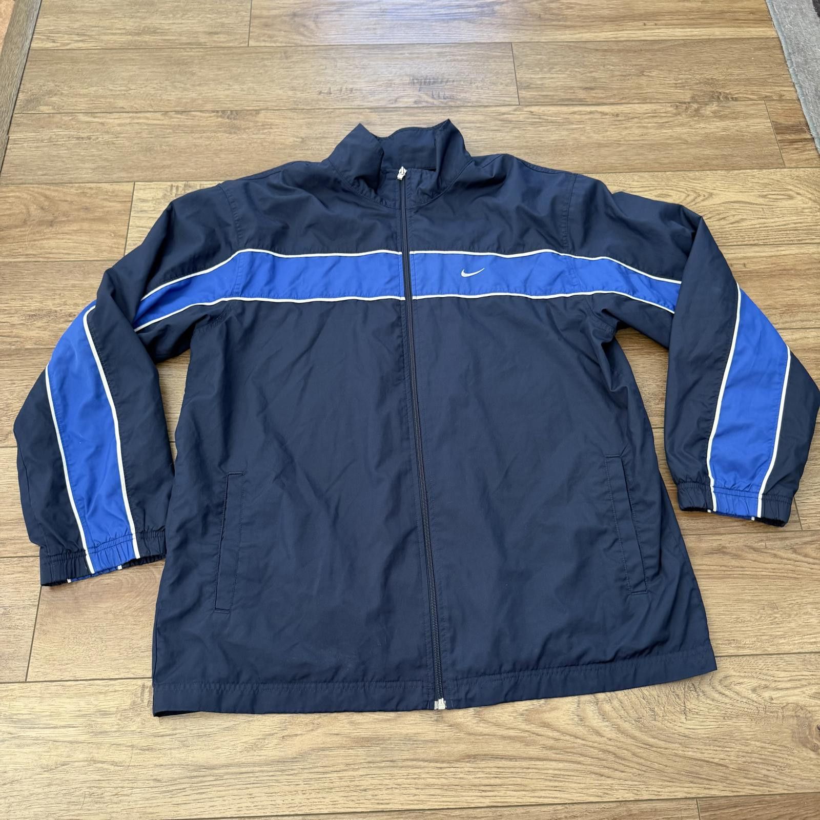 Nike Vintage Y2K Nike Striped Blue Windbreaker Size US XL / EU 56 / 4 - 1 Thumbnail