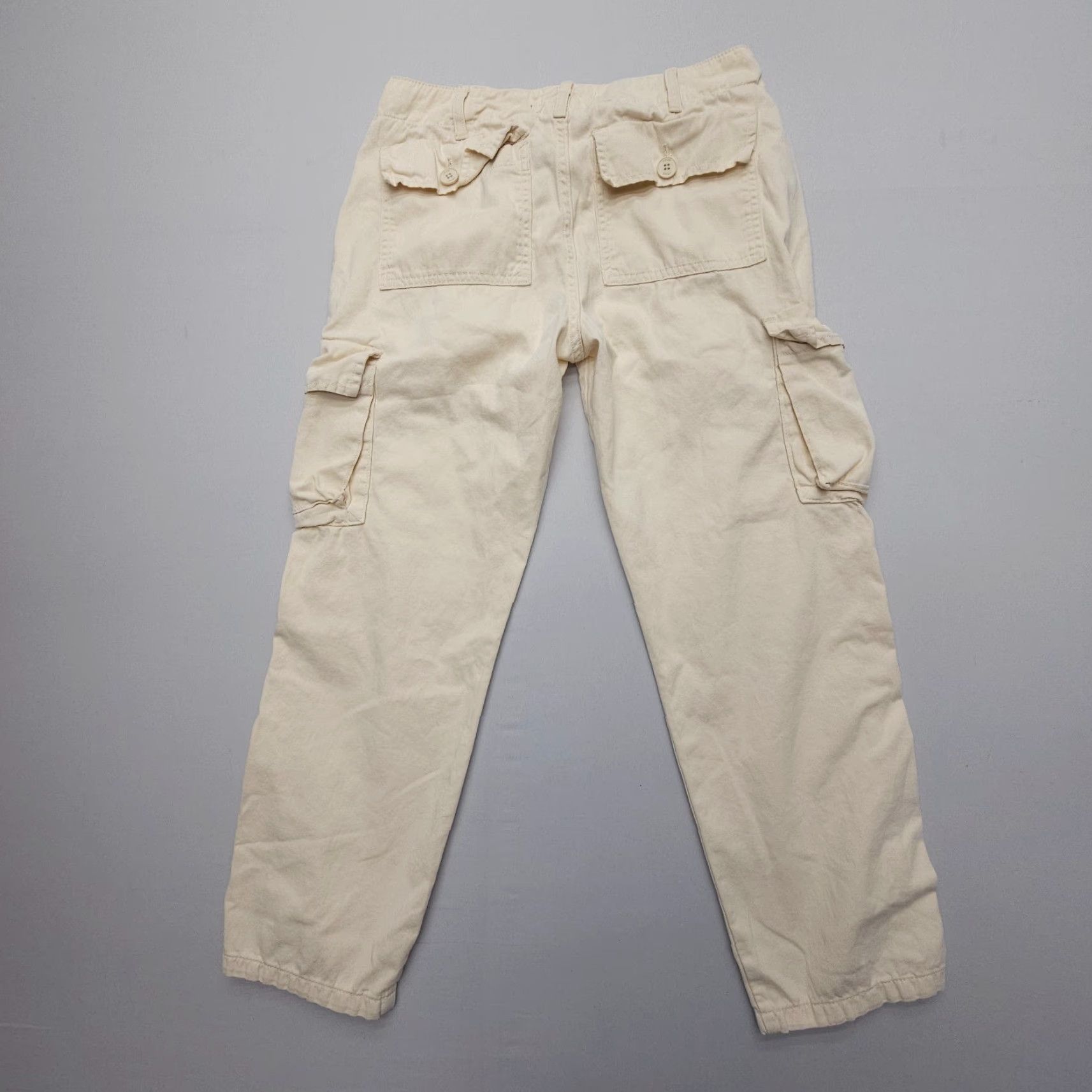 Frame FRAME Pants Womens 25 Inseam 24 Ivory Cargo Relaxed Mid Rise Travel Army Size 42" / US 20 - 2 Thumbnail