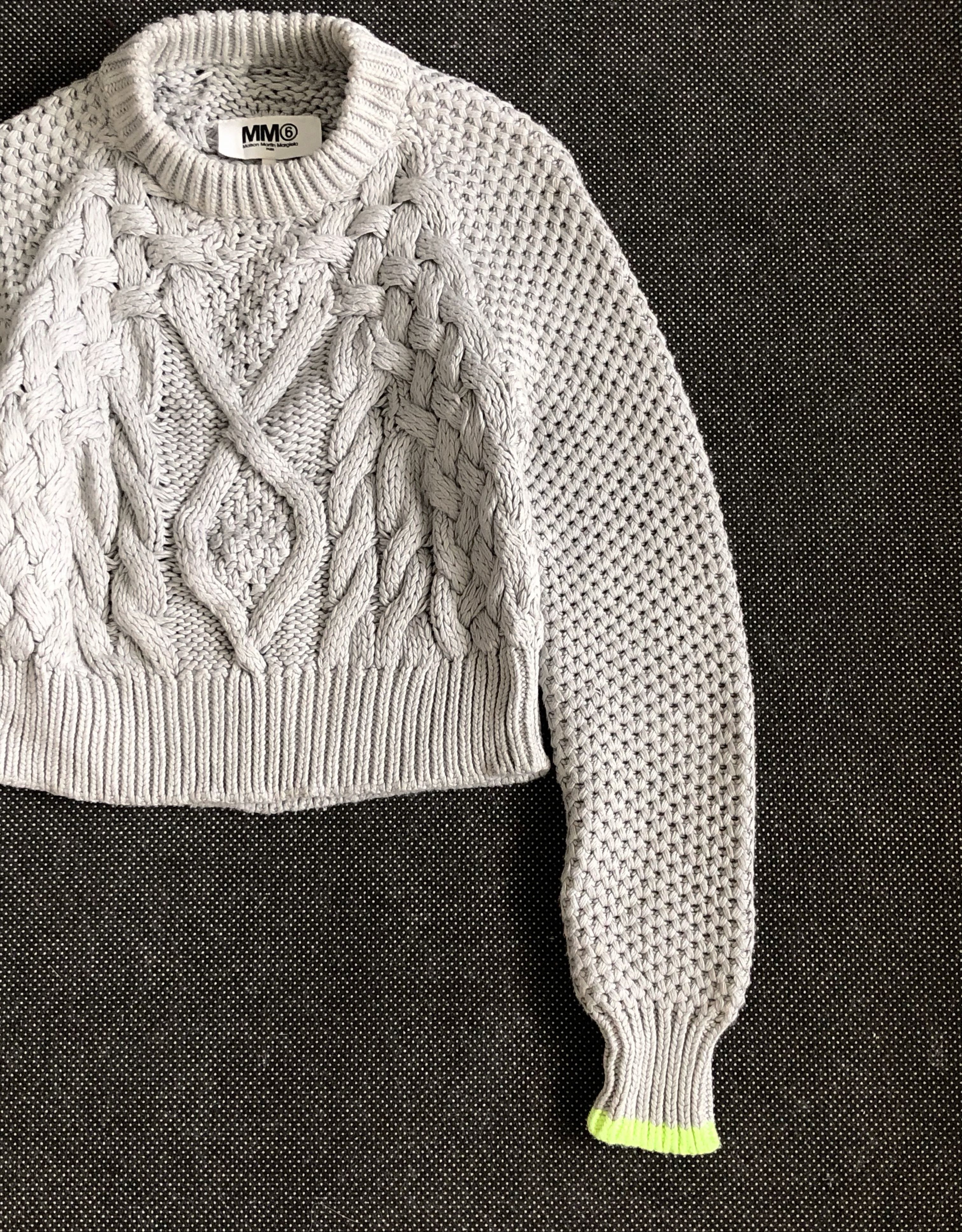 Maison Margiela FW15 MM6 CROPPED HEAVY CABLE KNIT PULLOVER SWEATER Size XS / US 0-2 / IT 36-38 - 10 Thumbnail