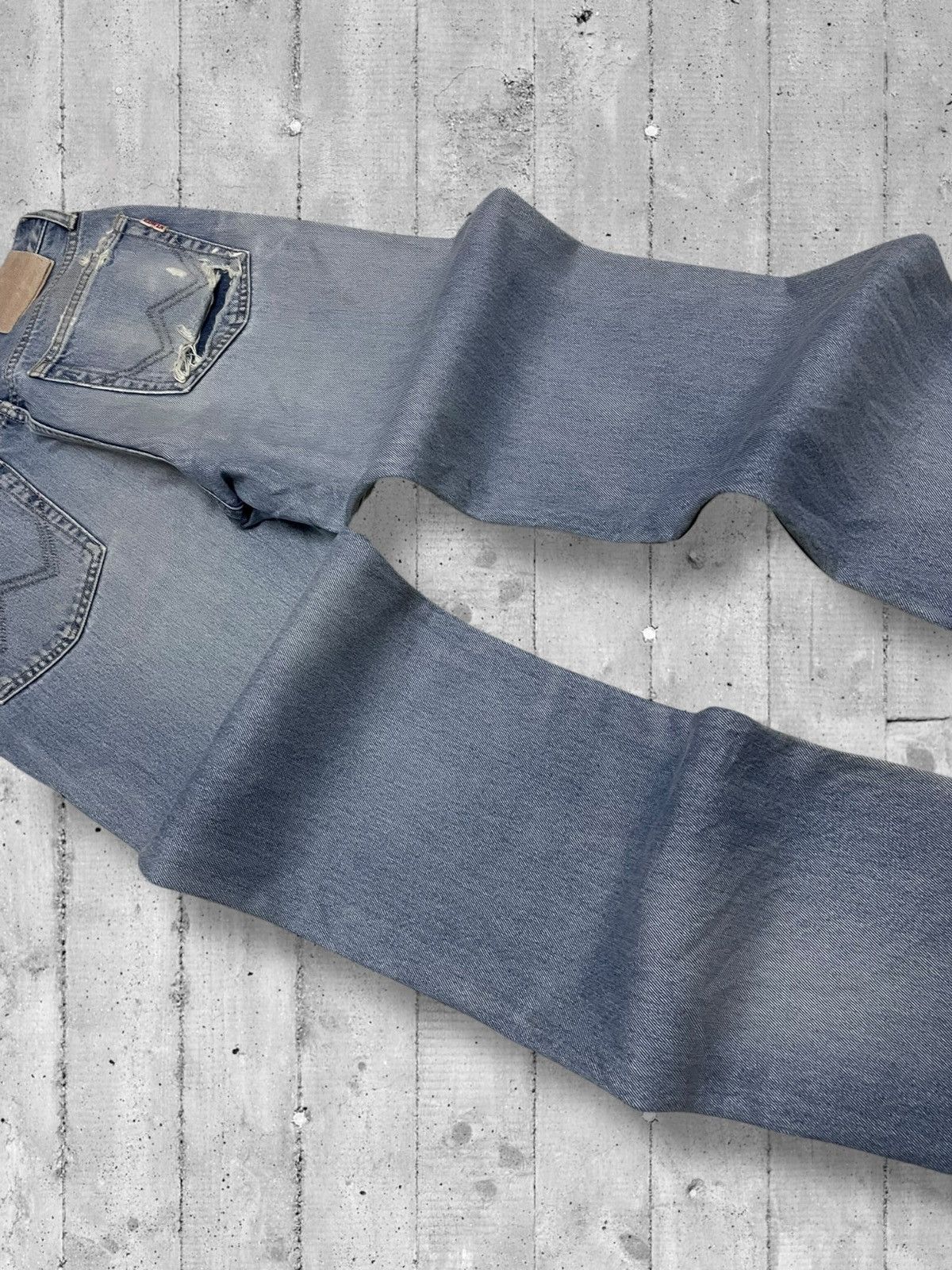 Designer × Edwin × Vintage Vintage 90s Japan Designer Edwin Blue Wash Distressed Denim Size US 29 - 14 Thumbnail