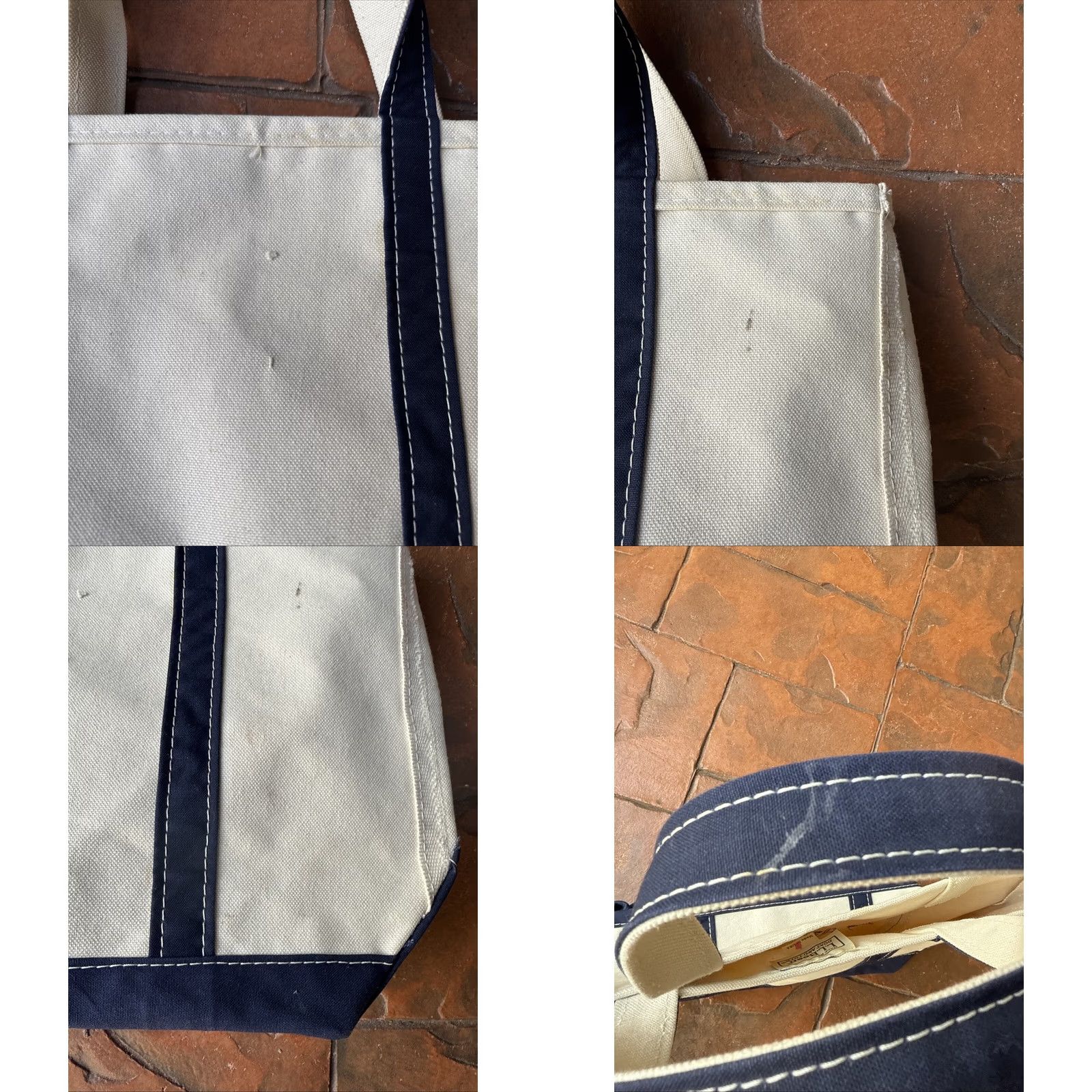 Vintage VINTAGE LL Bean Boat & Tote Canvas Bag 18x12 White/blue 90s Tote Unisex Adults Medium 18x12 Navy Blue Bag Width: 18 in Handled Cotton Mens/Womens Size ONE SIZE - 9 Thumbnail