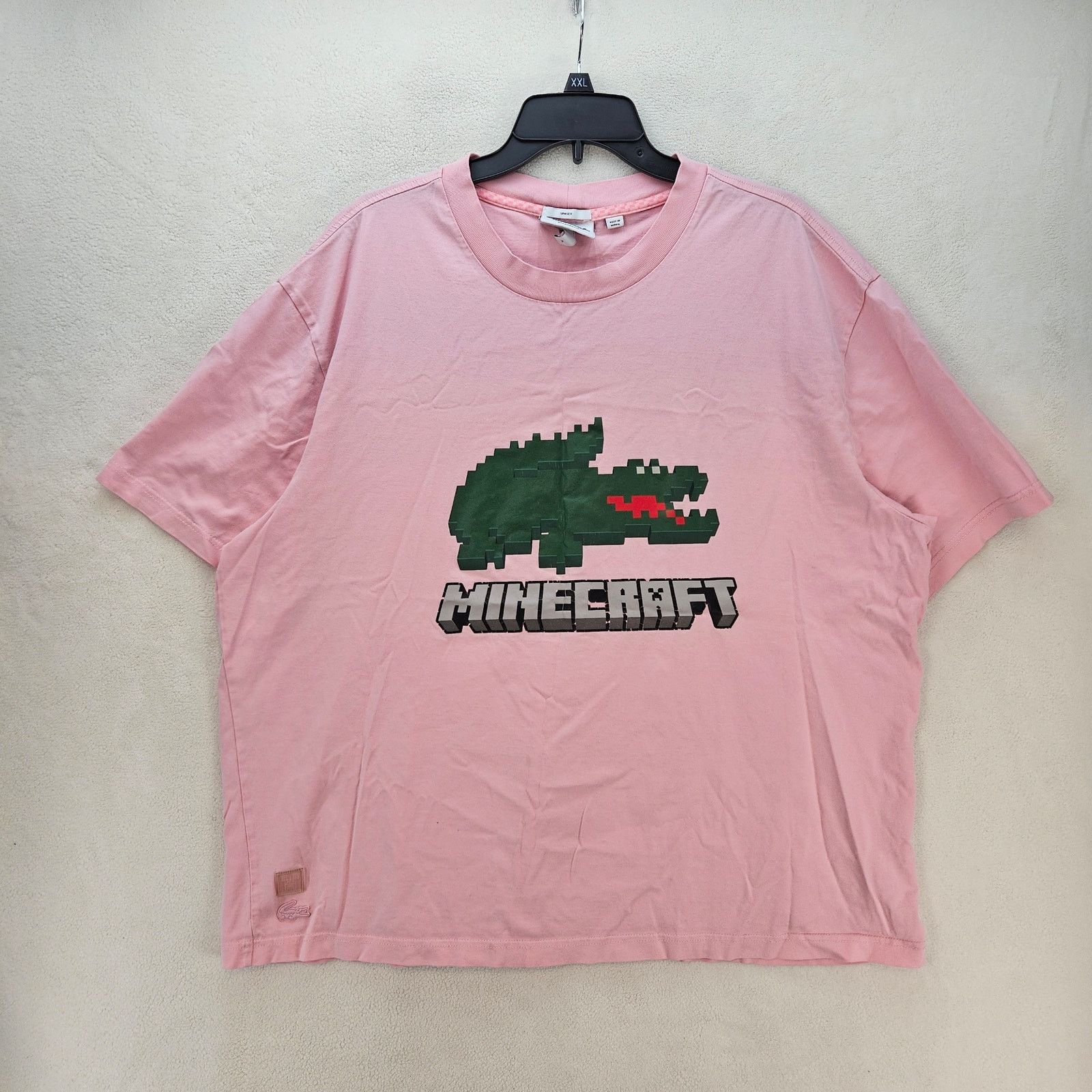 Lacoste LACOSTE X MINECRAFT UNISEX 3XL PINK OVERSIZED TEE Size US XXL / EU 58 / 5 - 1 Thumbnail