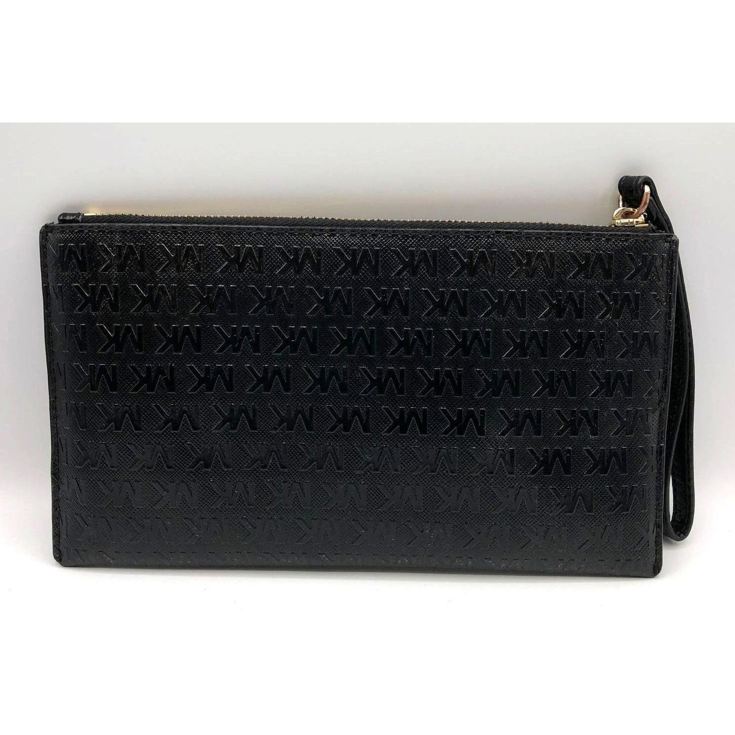Michael Kors Michael Kors Jet Set MK Signature Large Zip Clutch Wrist Blk Size ONE SIZE - 2 Thumbnail