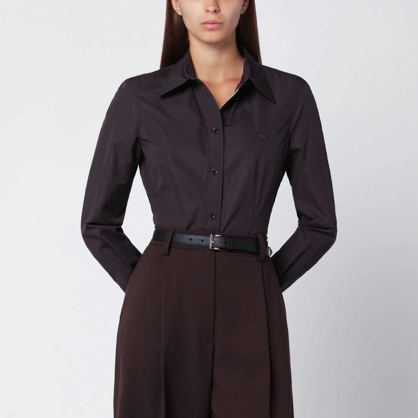 Burberry o1d2blof0426 Cotton Shirt in Brown Size S / US 4 / IT 40 - 1 Thumbnail