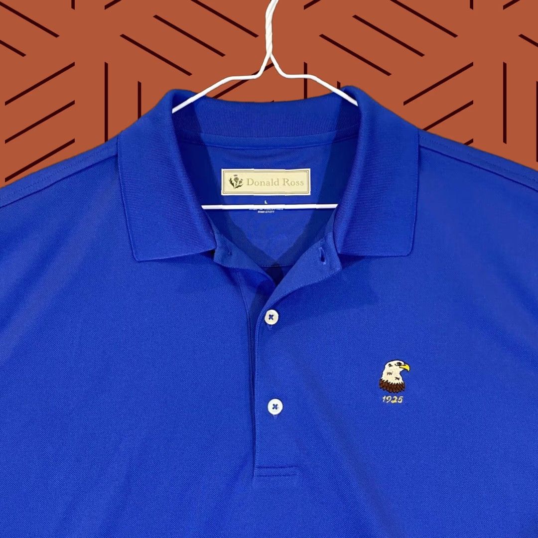 Vintage Donald Ross Polo Men Large Deep Blue Rehoboth Beach CC DE Performance Golf Shirt Size US L / EU 52-54 / 3 - 1 Thumbnail