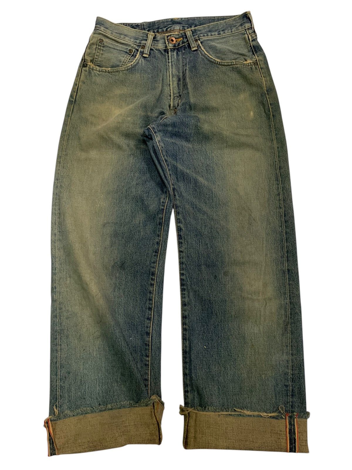 Kapital VINTAGE EDWIN 505X SELVEDGE BAGGY RUSTY DISTRESSED DENIM Size US 29 - 5 Thumbnail