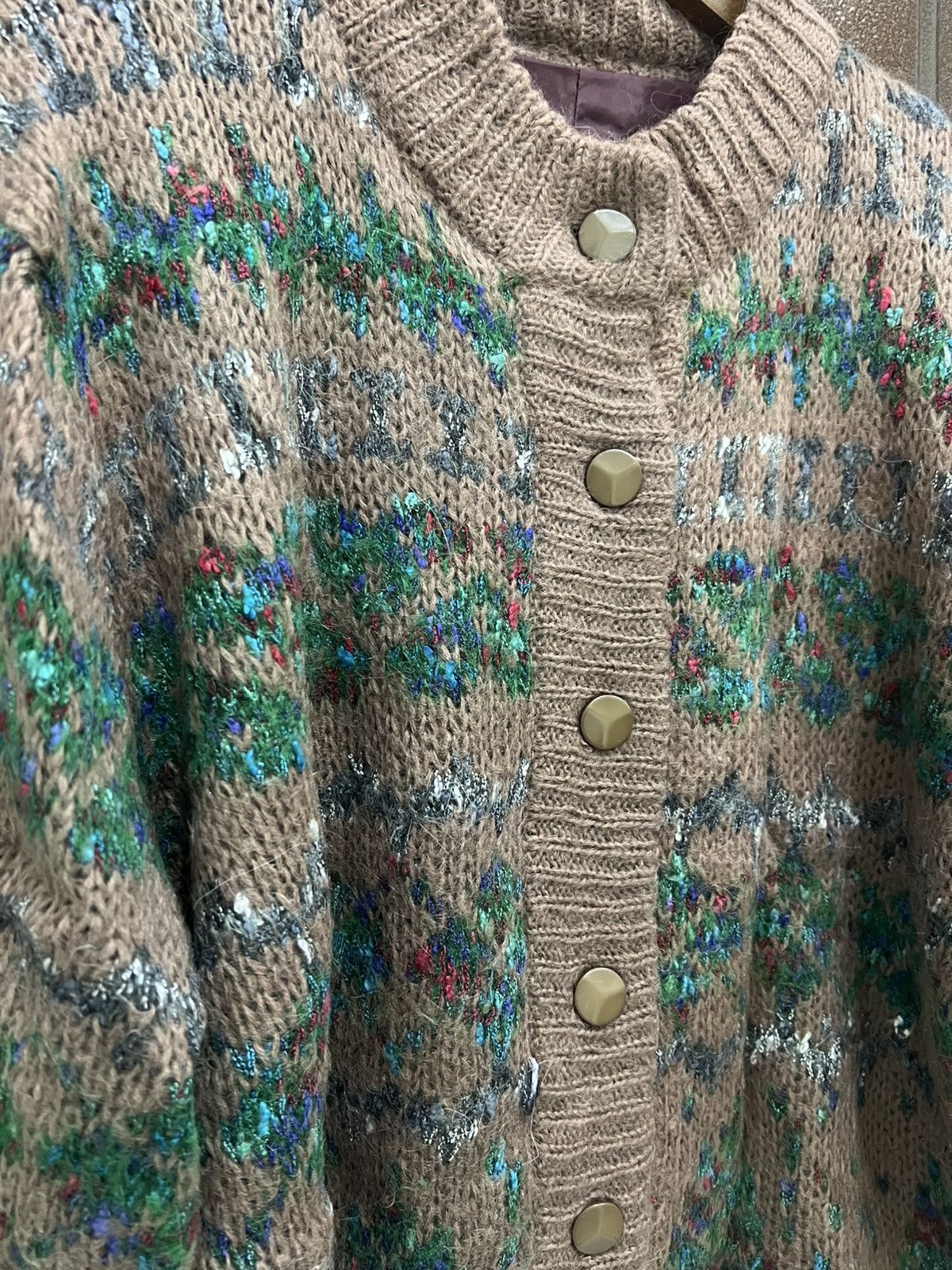 Japanese Brand VINTAGE Chunky Cozy Christmas Tree Button Up Knit Cardigan Size L / US 10 / IT 46 - 4 Thumbnail