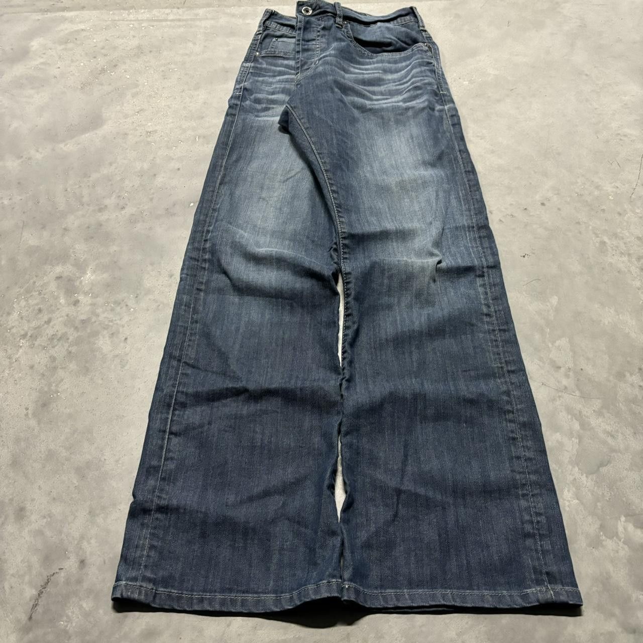 Japanese Brand × Vintage Crazy Vintage Y2K/2000s Grunge Dark Wash Bootcut Denim Jeans! Size US 34 / EU 50 - 3 Thumbnail