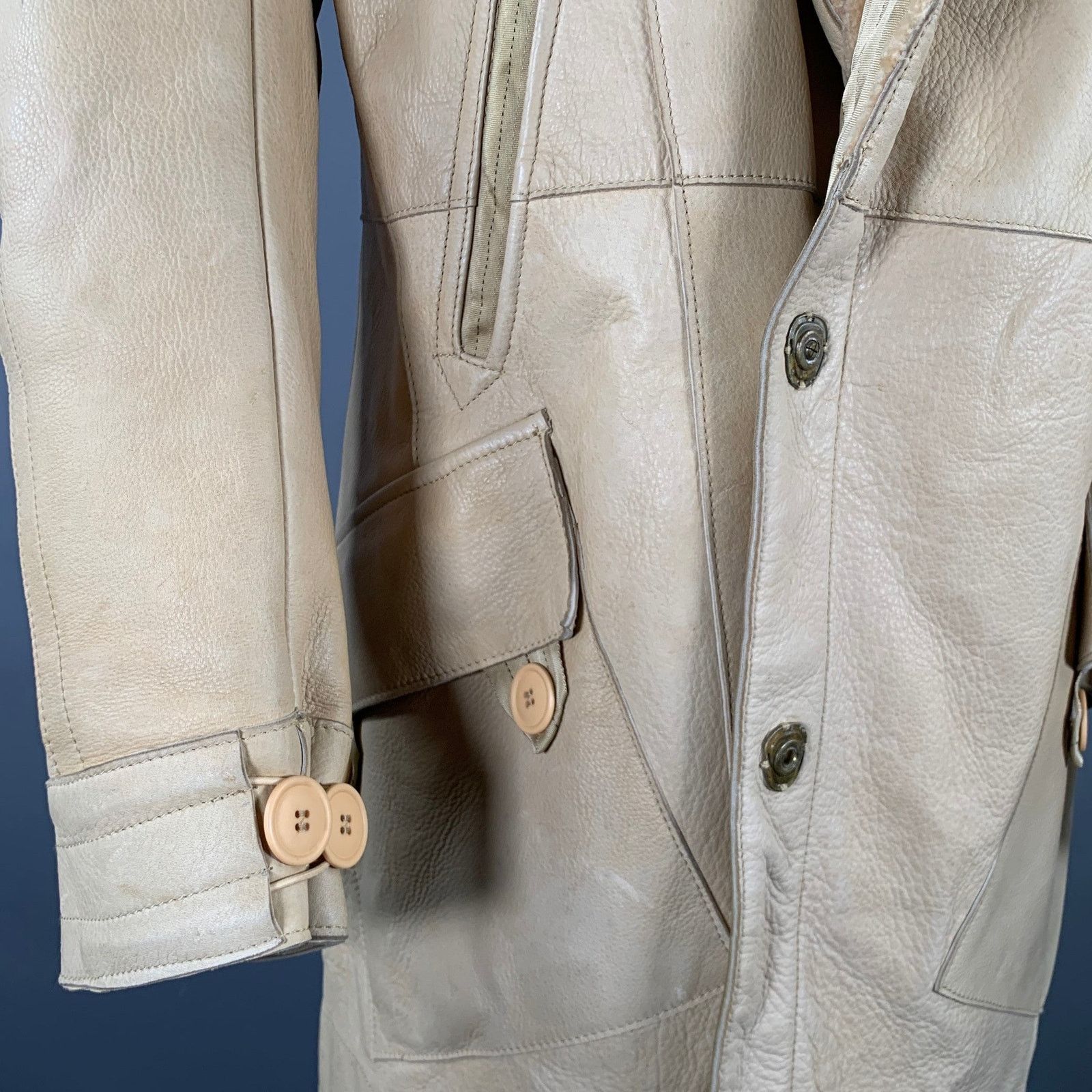 Other CORPO NOVE Size 42 Camel Leather Overcoat Coat Size US L / EU 52-54 / 3 - 7 Thumbnail