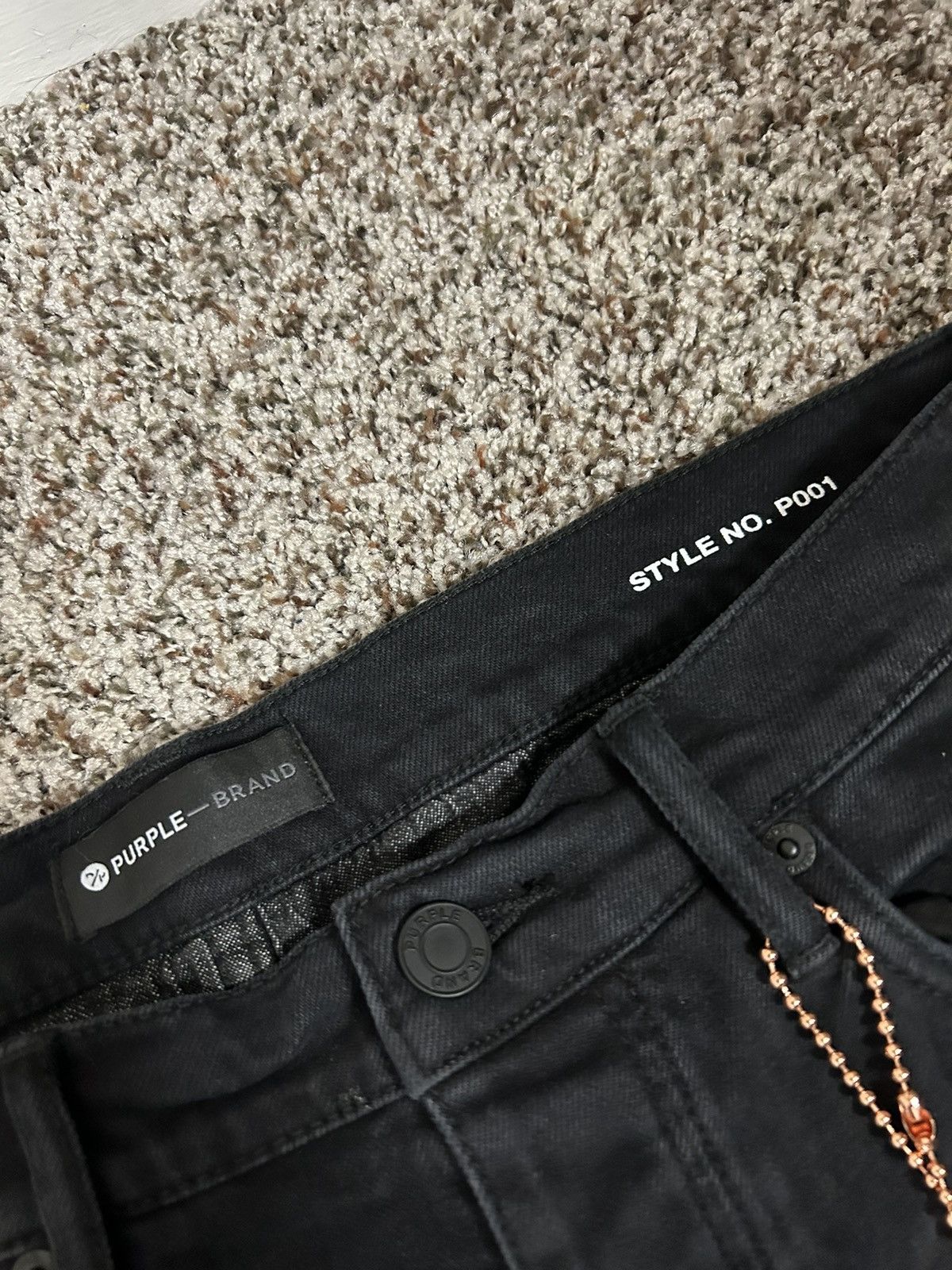 Purple Purple Brand Jean - Black Resin Knee Slit Size US 31 - 4 Thumbnail