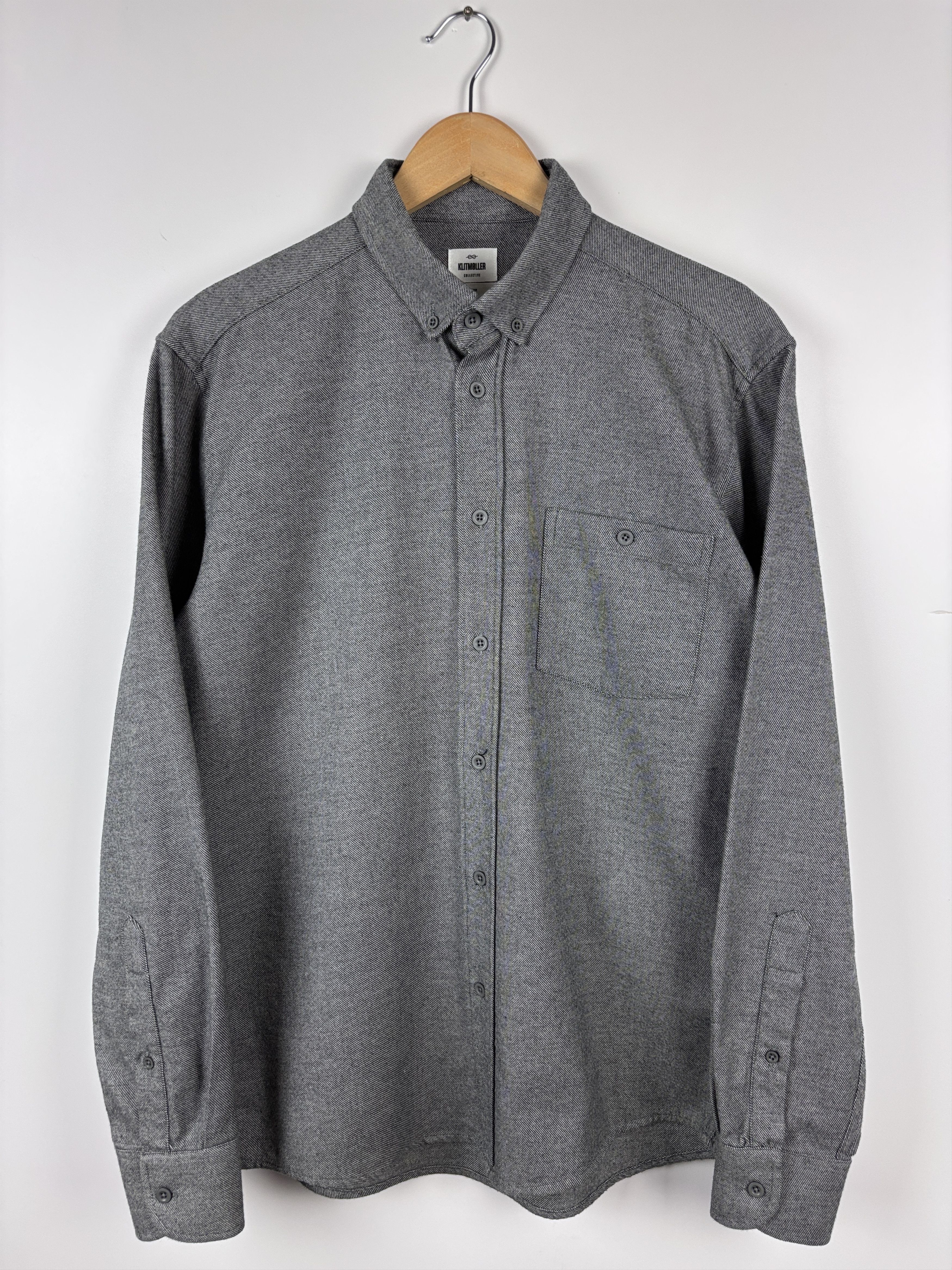 Klitmoller Collective Button Down Long Sleeve Shirt Gray M