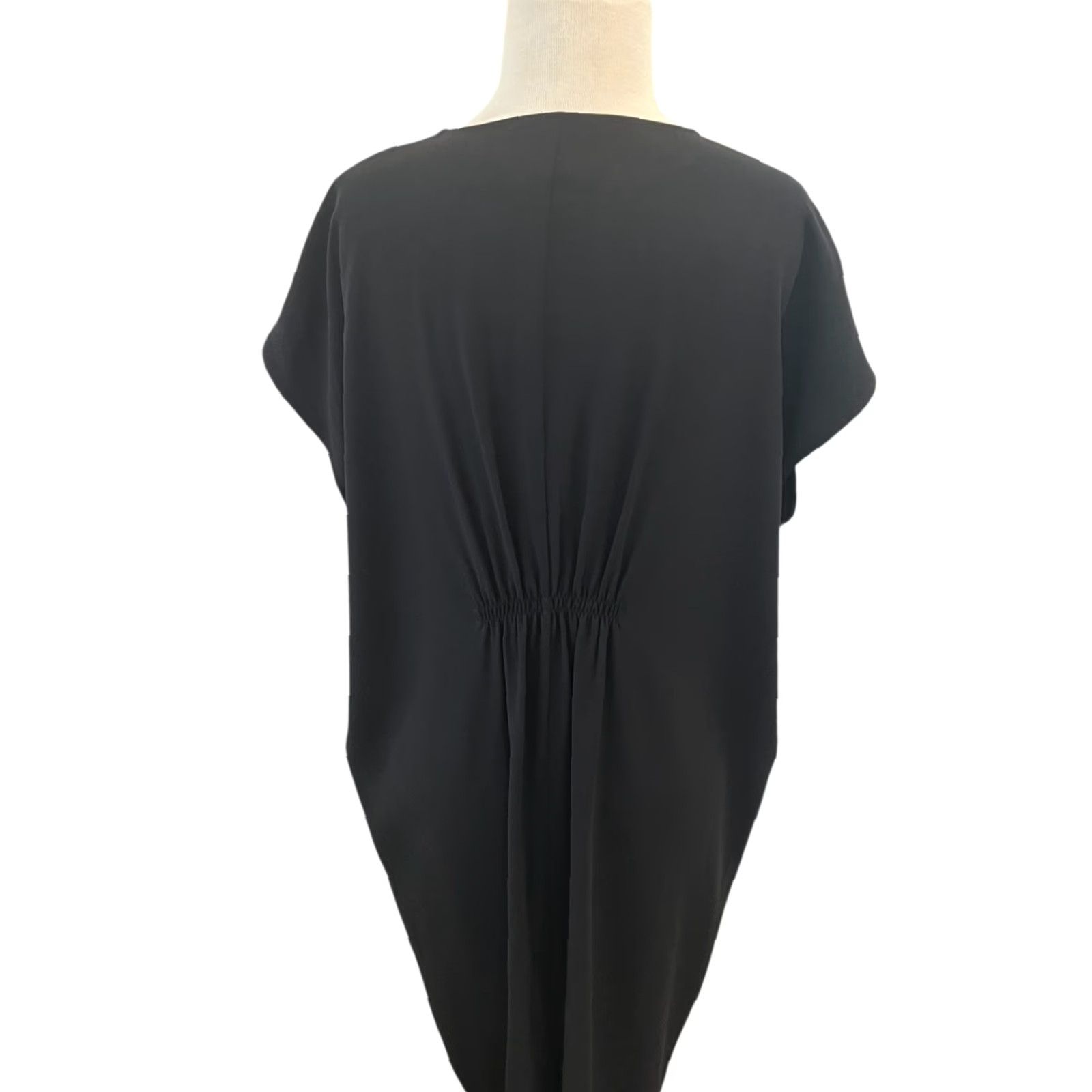 Eileen Fisher Eileen Fisher Dress Womens XXS Black 100% Silk Kaftan Sheath Beach Boho Midi Size XXS / US 00 / IT 34 - 5 Thumbnail