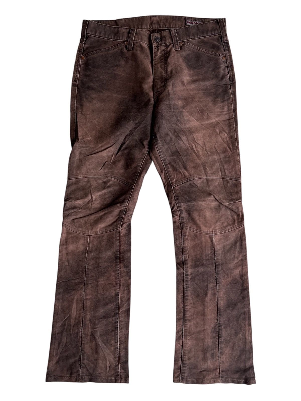 Isamu Katayama Backlash Y2K Barack Super Flare Knee Paded Stone Wash Biker Pants Size US 32 / EU 48 - 1 Thumbnail