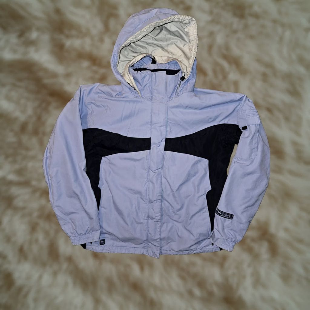 Vintage Columbia Convert Jacket Womens XL Blue Board Nylon Full Zip Hooded Wool? Size XL / US 12-14 / IT 48-50 - 1 Thumbnail