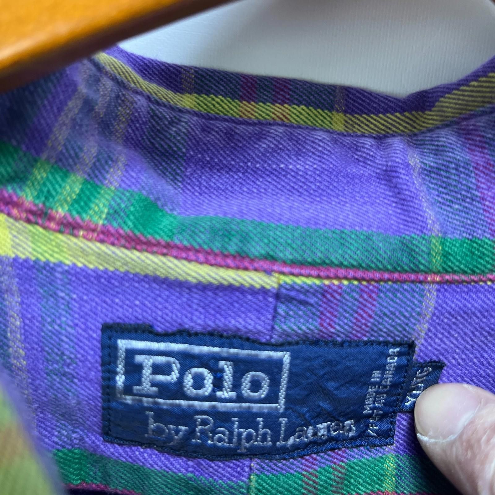 Polo Ralph Lauren Vintage 90s Polo Ralph Lauren Pony Plaid Button-Up Shirt XL Size US XL / EU 56 / 4 - 5 Thumbnail