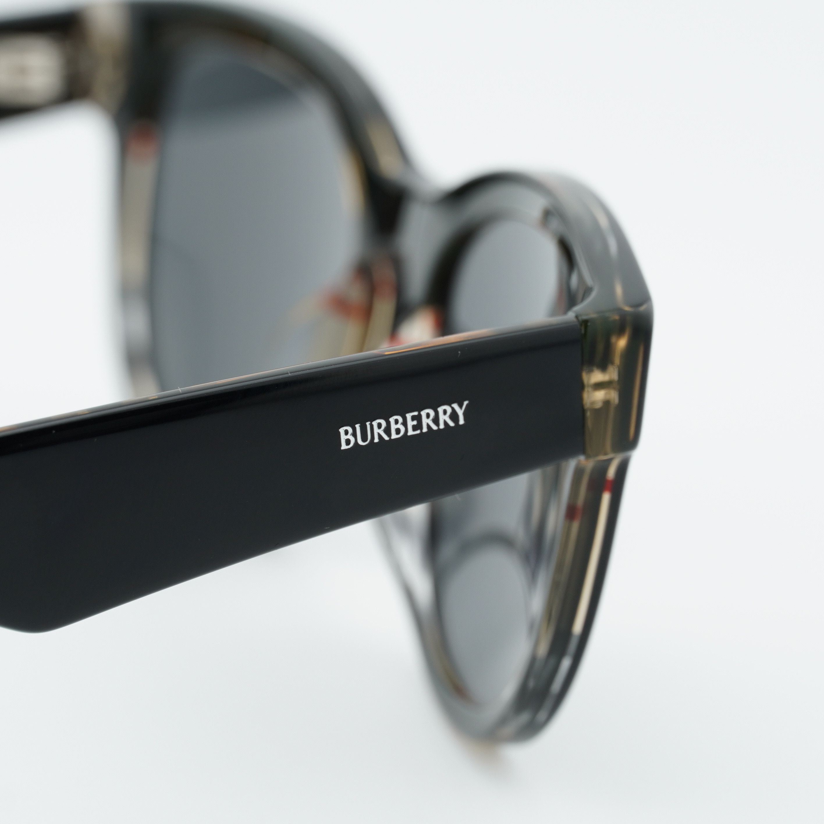 Burberry Burberry BE4432U 412187 Sunglasses Black on Check Square Fra Size ONE SIZE - 7 Thumbnail