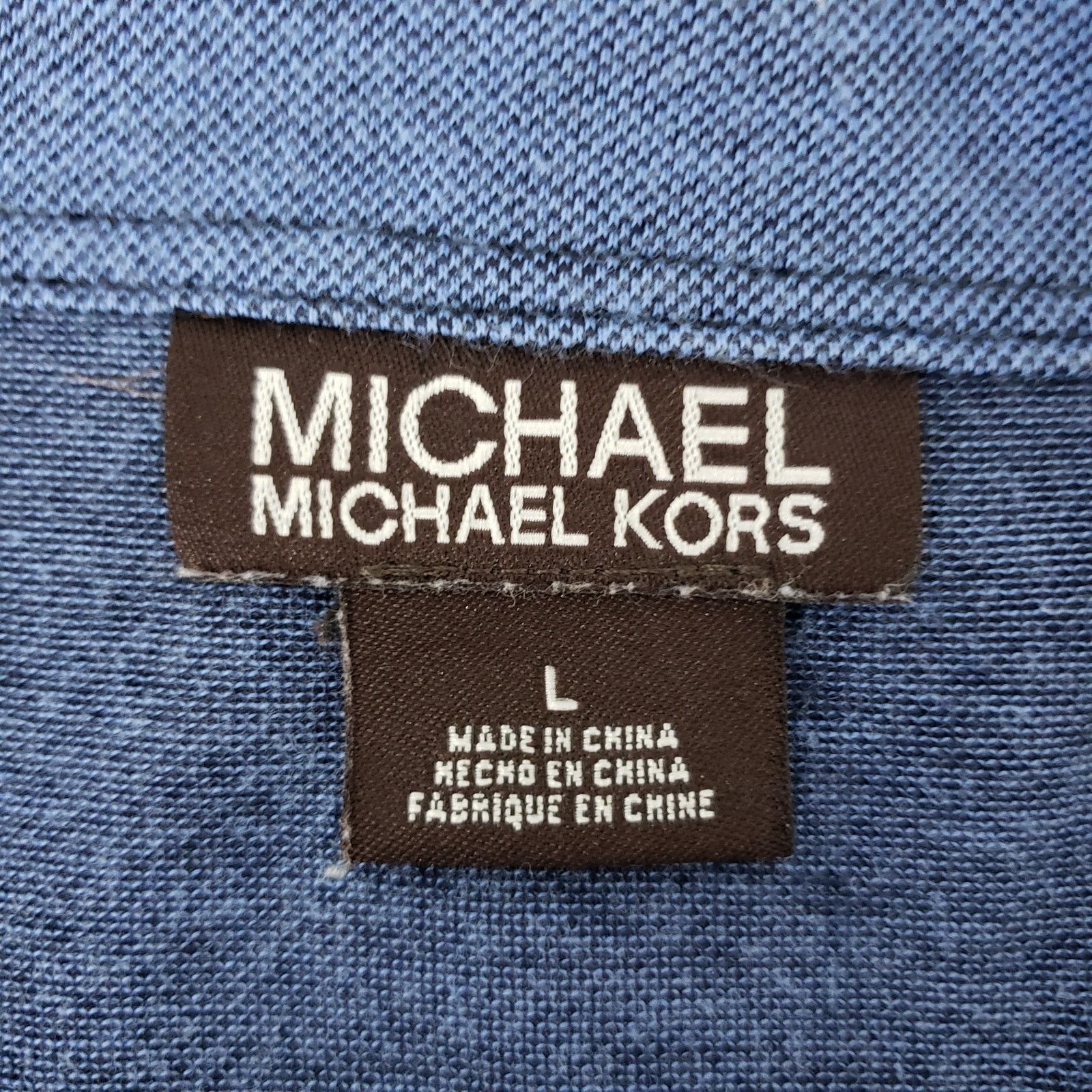 Michael Kors Michael Kors Half Zip Polo Shirt Contrast Shoulder Epaulets Size US L / EU 52-54 / 3 - 10 Thumbnail