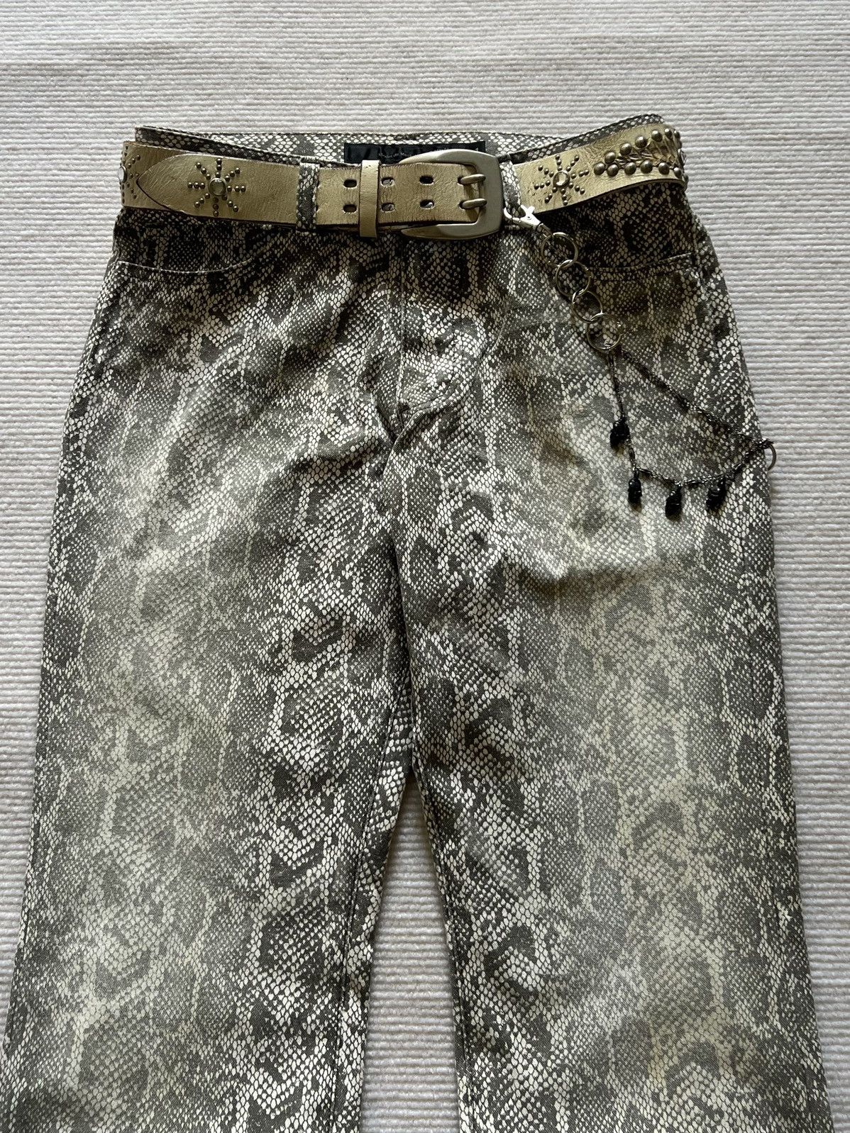Schlussel Schlussel Snake Print Bootcut Pants 2000s Size US 29 - 2 Thumbnail