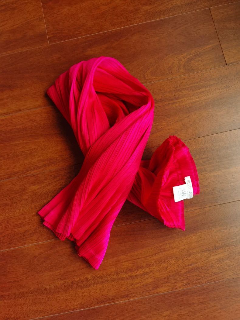 Issey Miyake Issey Miyake size:3 Red fashionable pleated casual straigh Size 22" - 4 Thumbnail