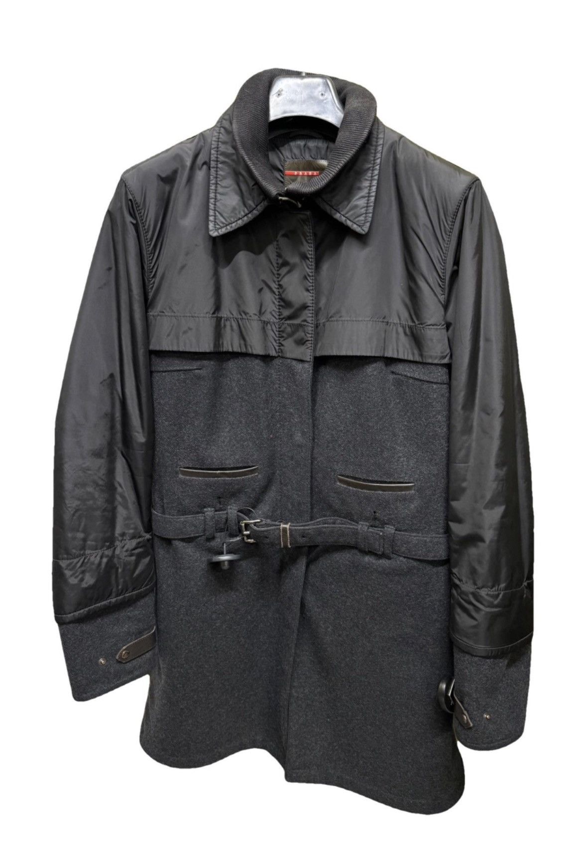 Prada PRADA SPORT VINTAGE WOOL COAT WITH PADDED LINING JACKET