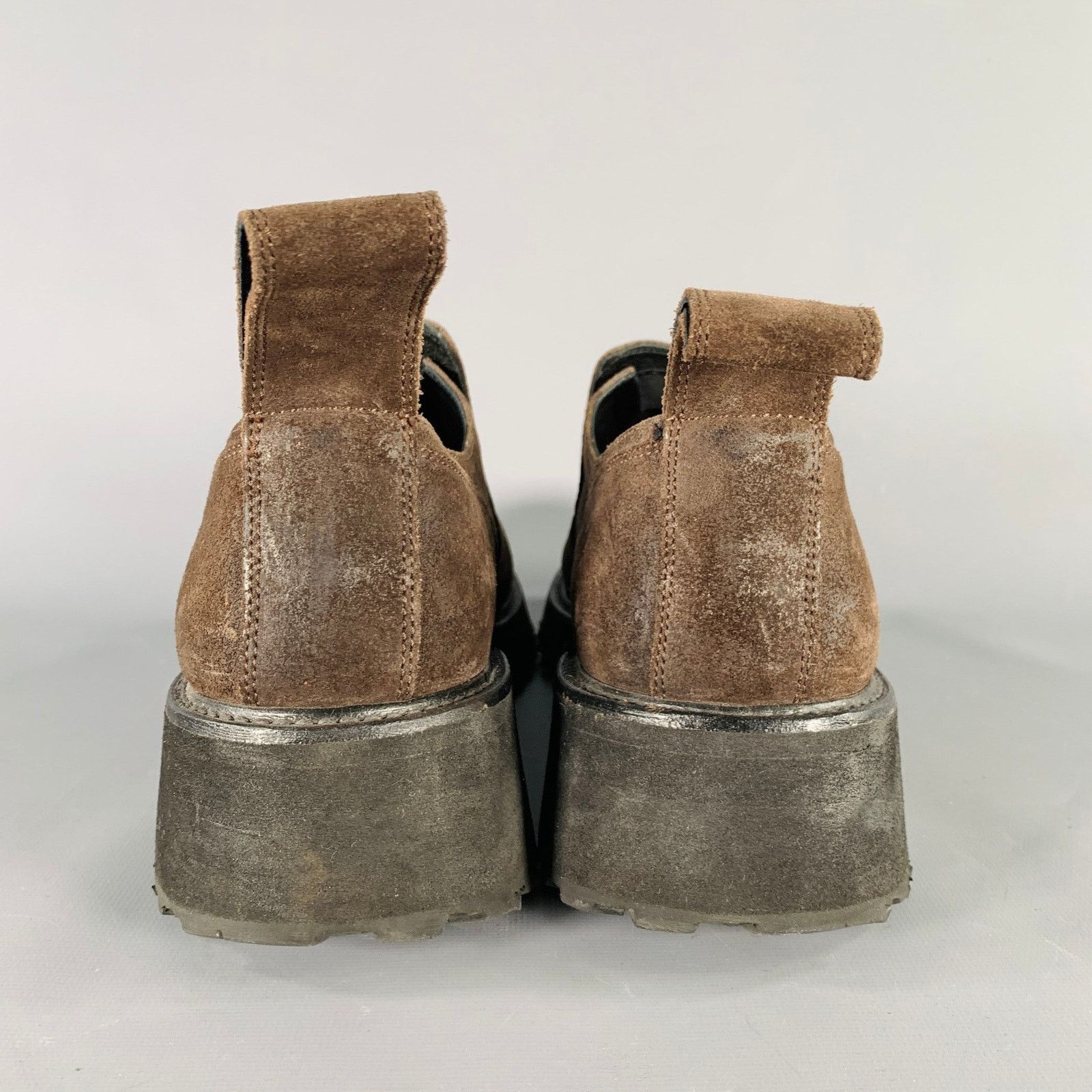 Julius JULIUS_7 9.5 Brown Black Suede Chunky Tread Sole Loafers Size US 9.5 / EU 42-43 - 3 Thumbnail