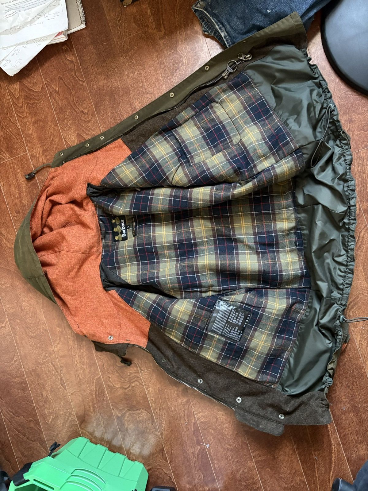 Barbour vintage waxed barbour hooded field jacket Size US XL / EU 56 / 4 - 9 Thumbnail
